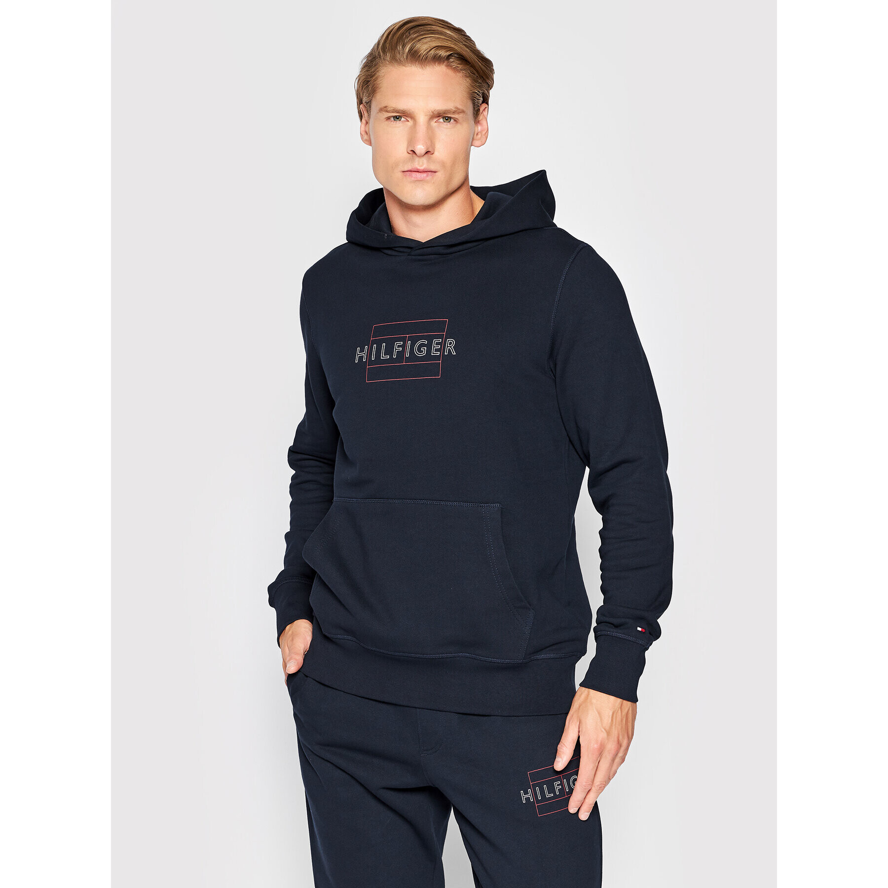 Tommy Hilfiger Mikina MW0MW25598 Tmavomodrá Regular Fit - Pepit.cz