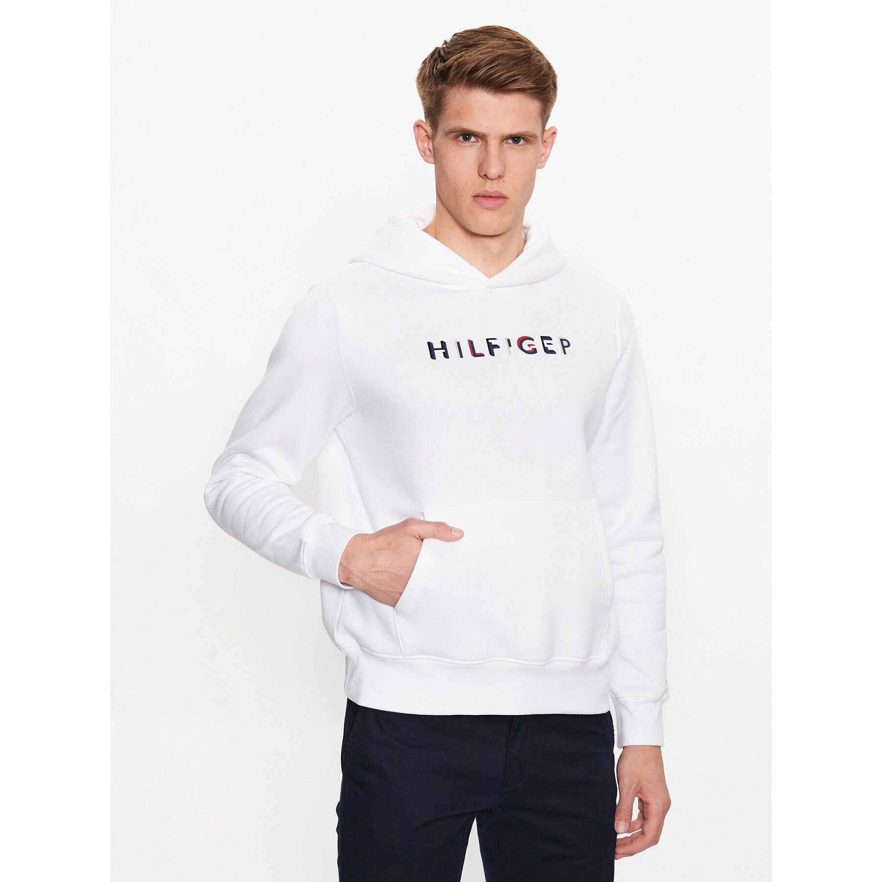 Tommy Hilfiger Mikina MW0MW32014 Bílá Regular Fit - Pepit.cz