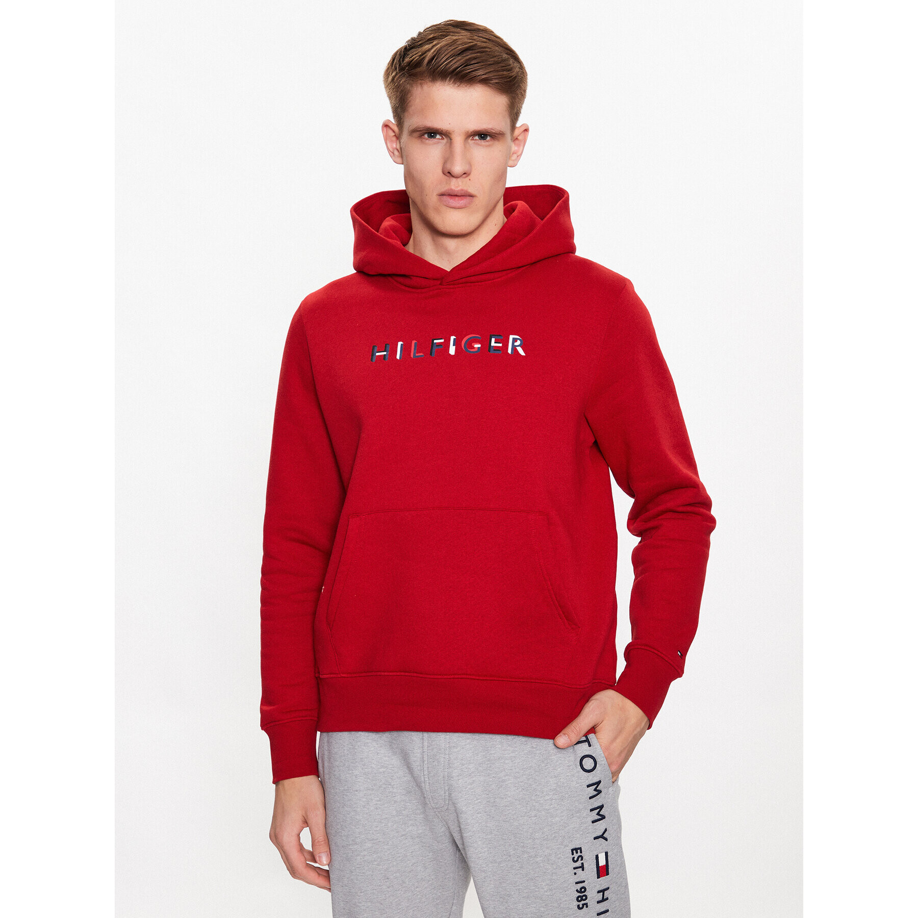 Tommy Hilfiger Mikina MW0MW32014 Červená Regular Fit - Pepit.cz