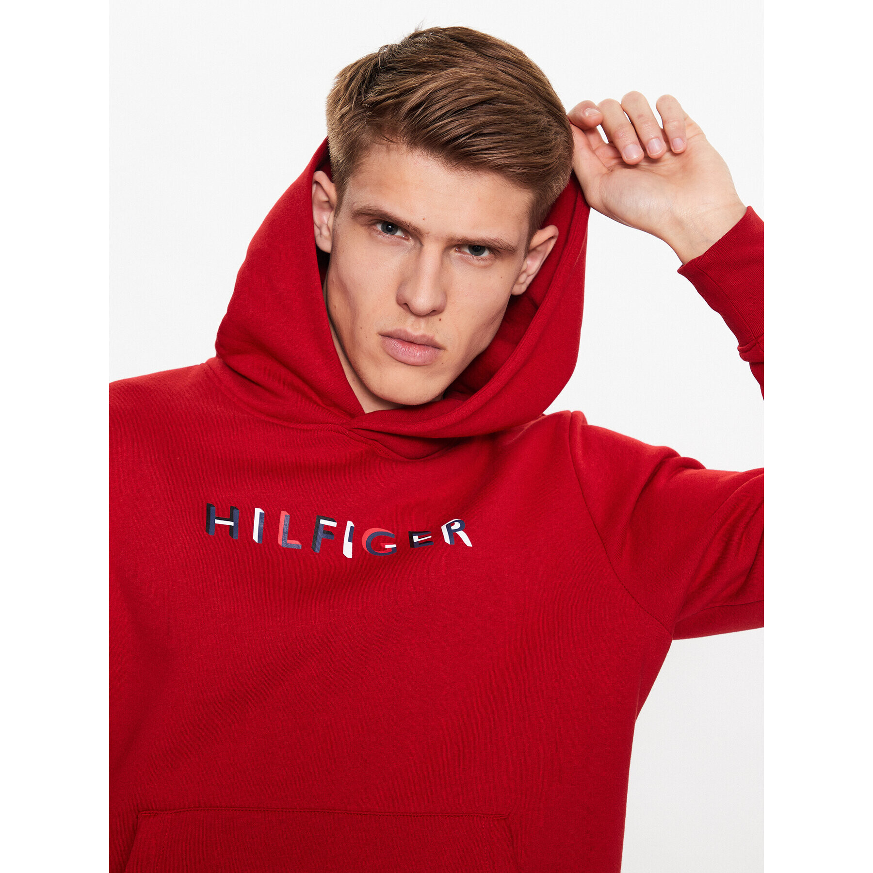 Tommy Hilfiger Mikina MW0MW32014 Červená Regular Fit - Pepit.cz