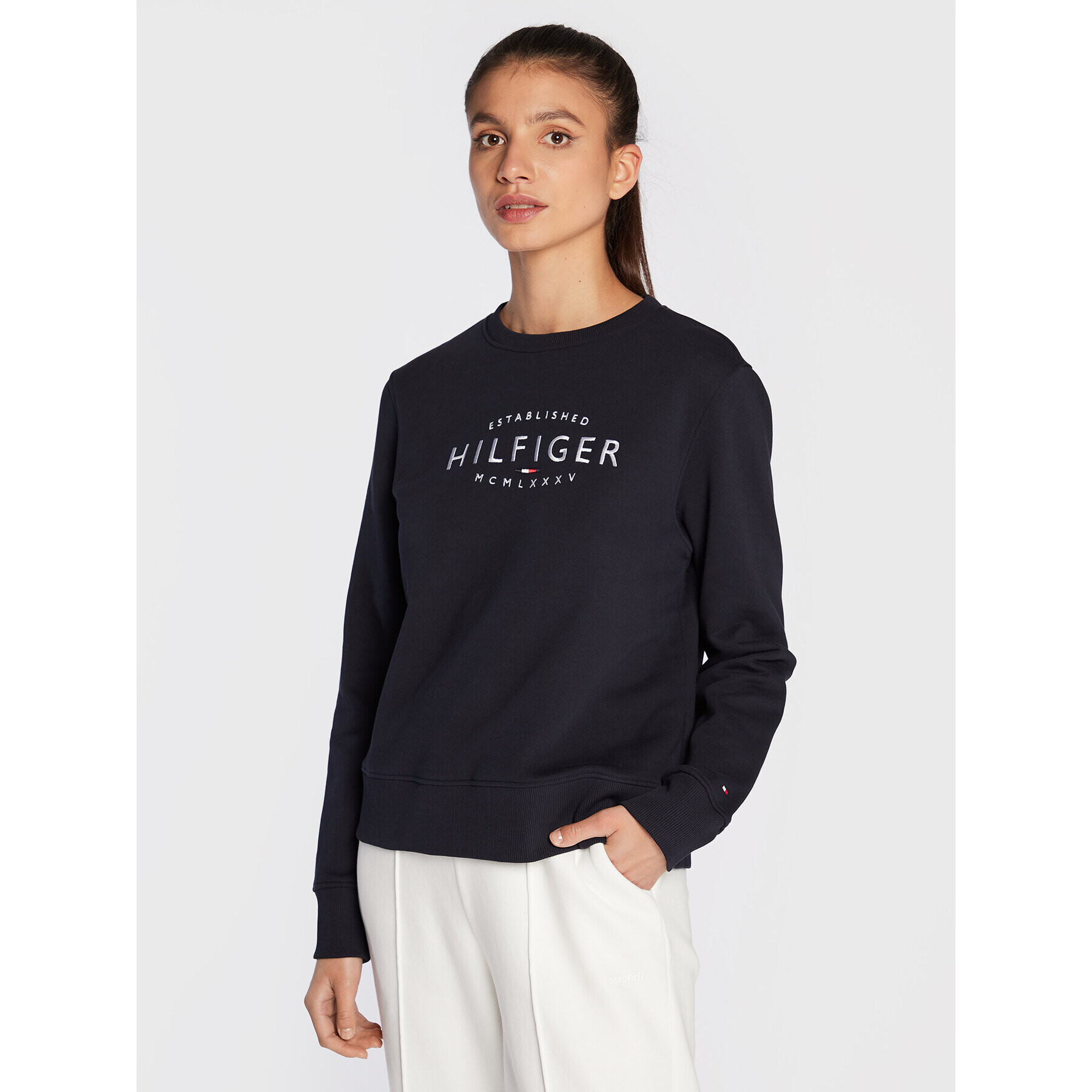 Tommy Hilfiger Mikina New Branded WW0WW35978 Tmavomodrá Relaxed Fit - Pepit.cz