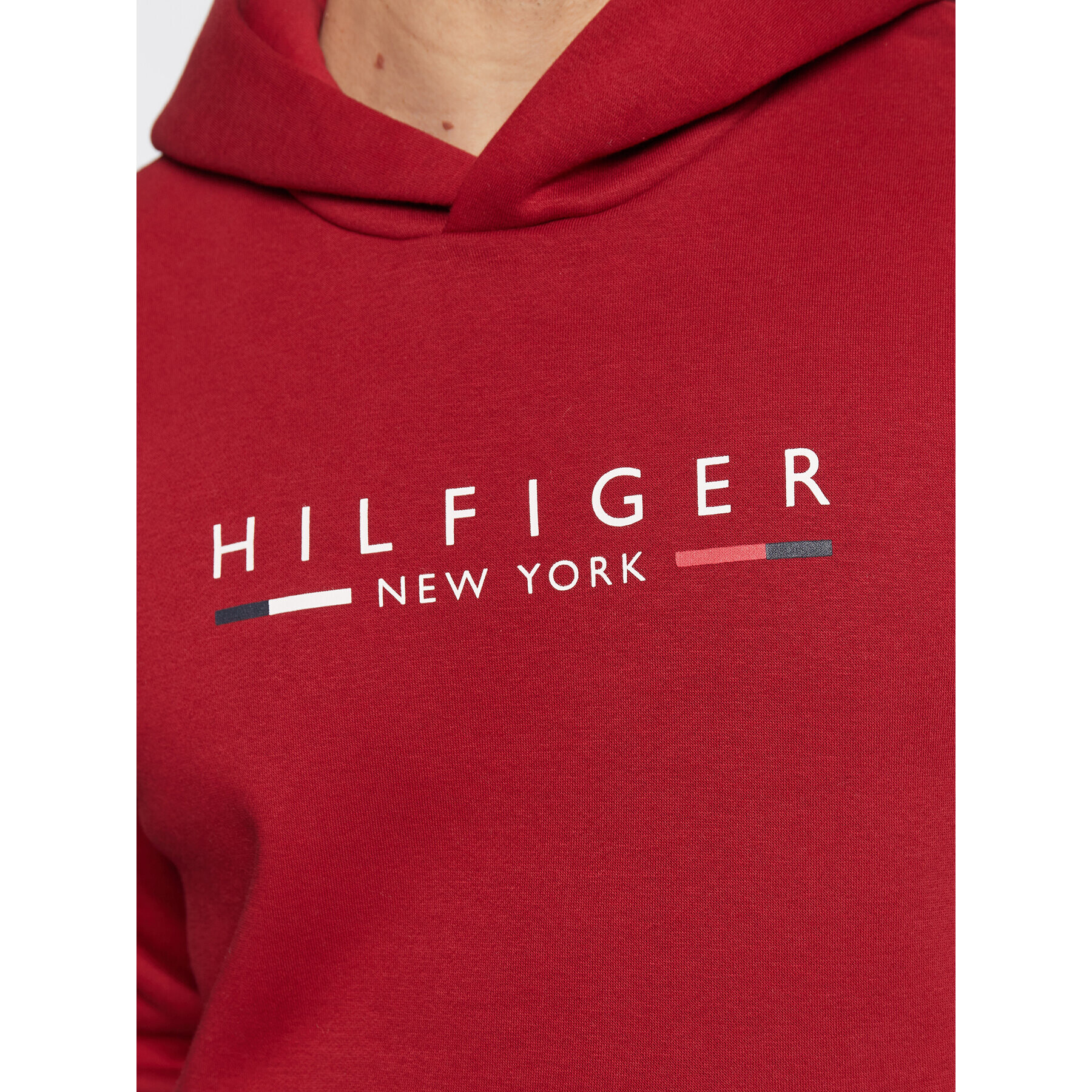 Tommy Hilfiger Mikina New York MW0MW29301 Bordó Regular Fit - Pepit.cz