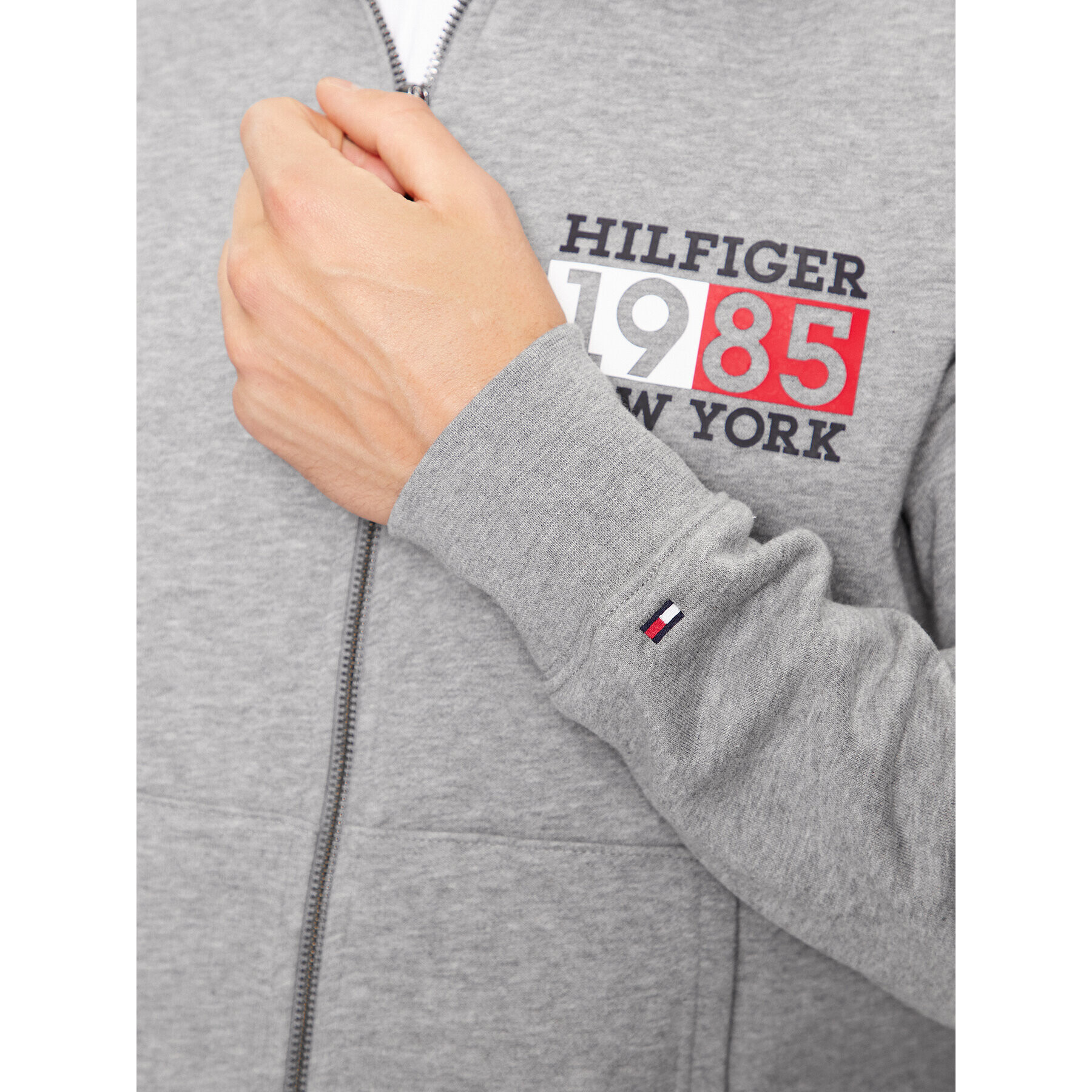 Tommy Hilfiger Mikina New York MW0MW32749 Šedá Regular Fit - Pepit.cz