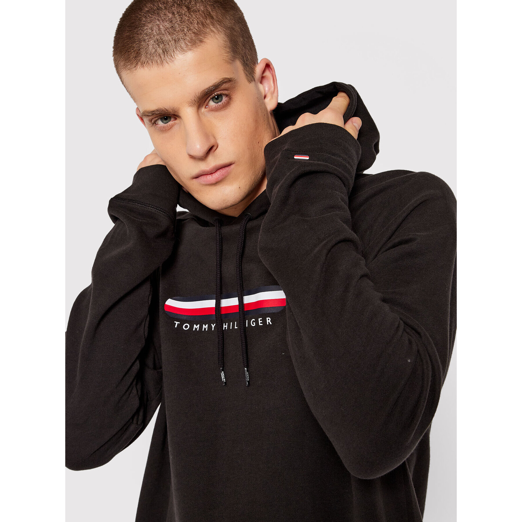 Tommy Hilfiger Mikina Oh Hoodie UM0UM02385 Černá Regular Fit - Pepit.cz