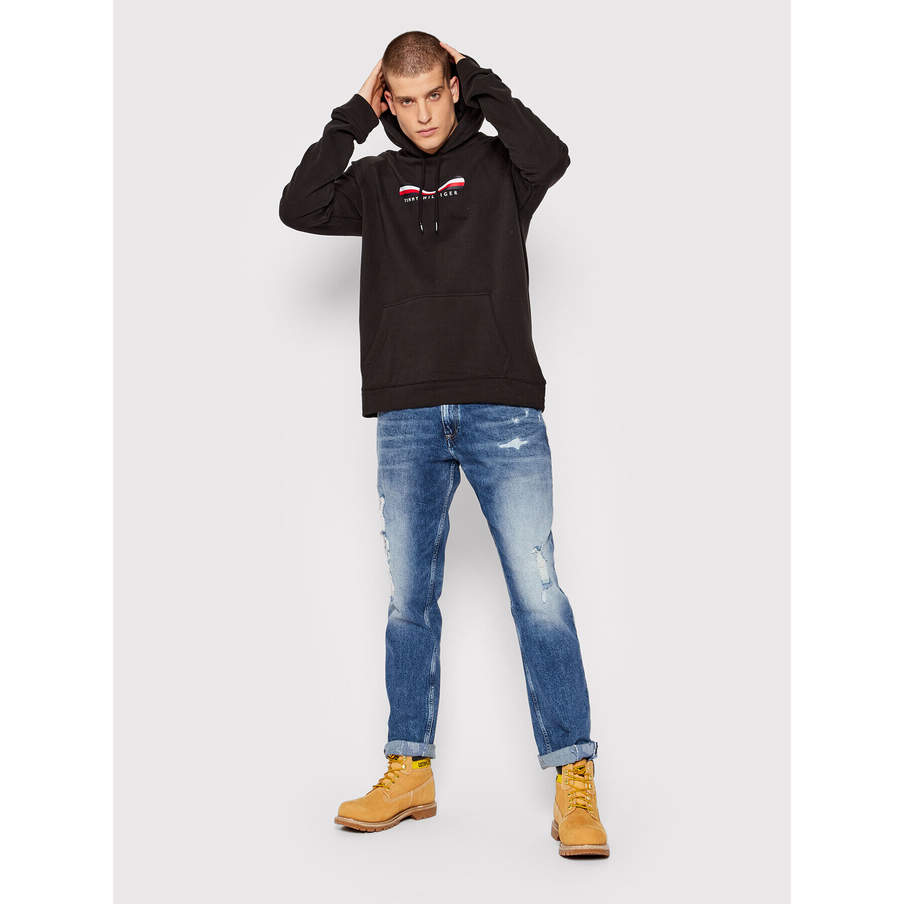 Tommy Hilfiger Mikina Oh Hoodie UM0UM02385 Černá Regular Fit - Pepit.cz