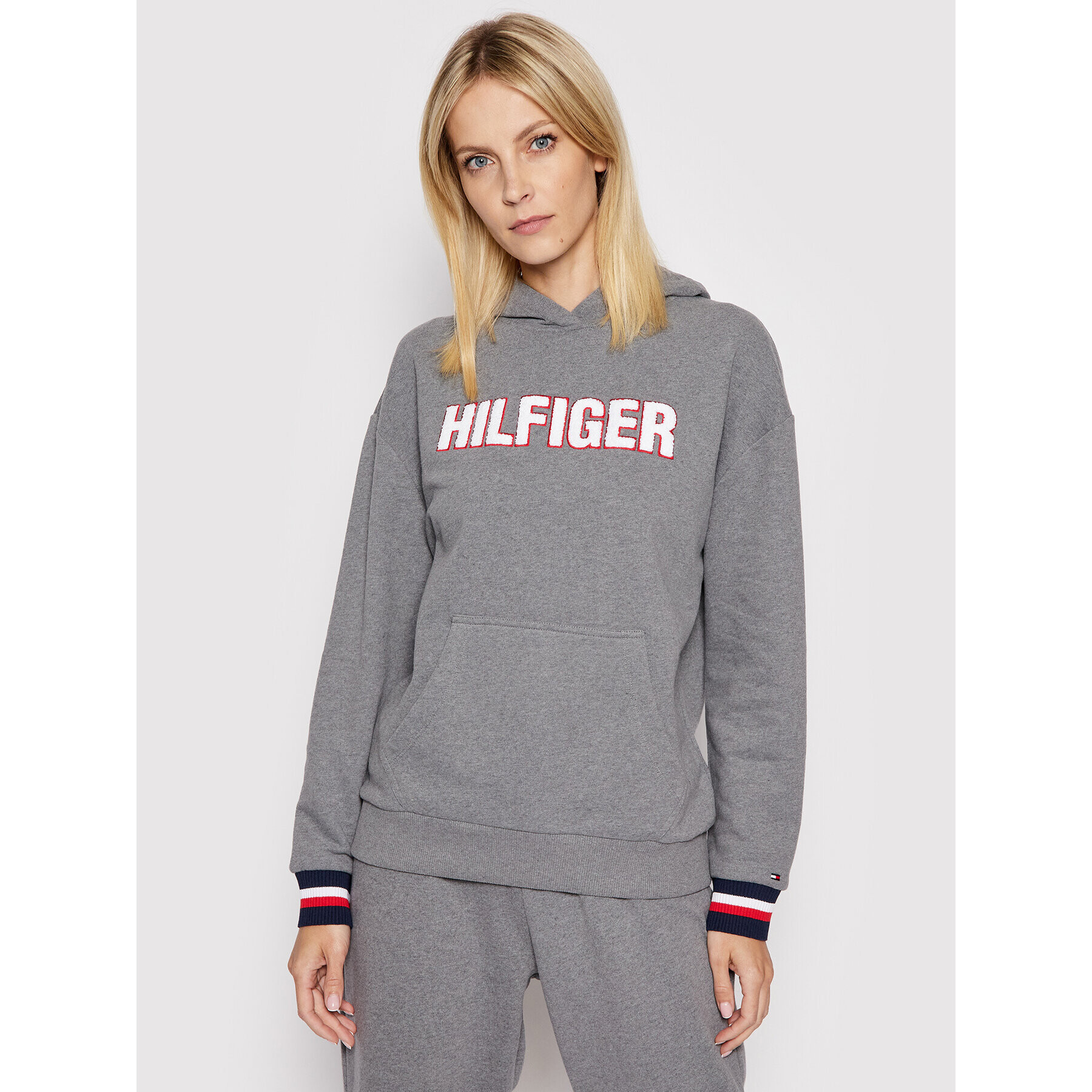 Tommy Hilfiger Mikina Oh Hoodie UW0UW02530 Šedá Regular Fit - Pepit.cz