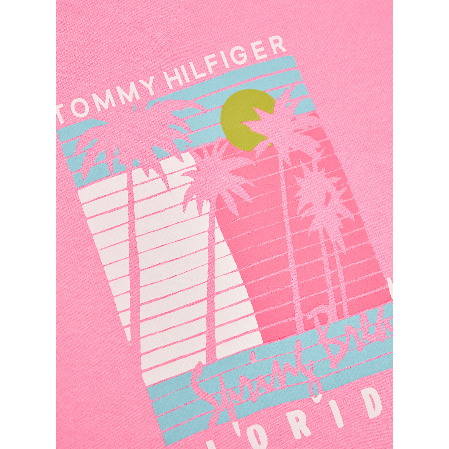 Tommy Hilfiger Mikina Palm Poster Print KG0KG05893 D Růžová Regular Fit - Pepit.cz