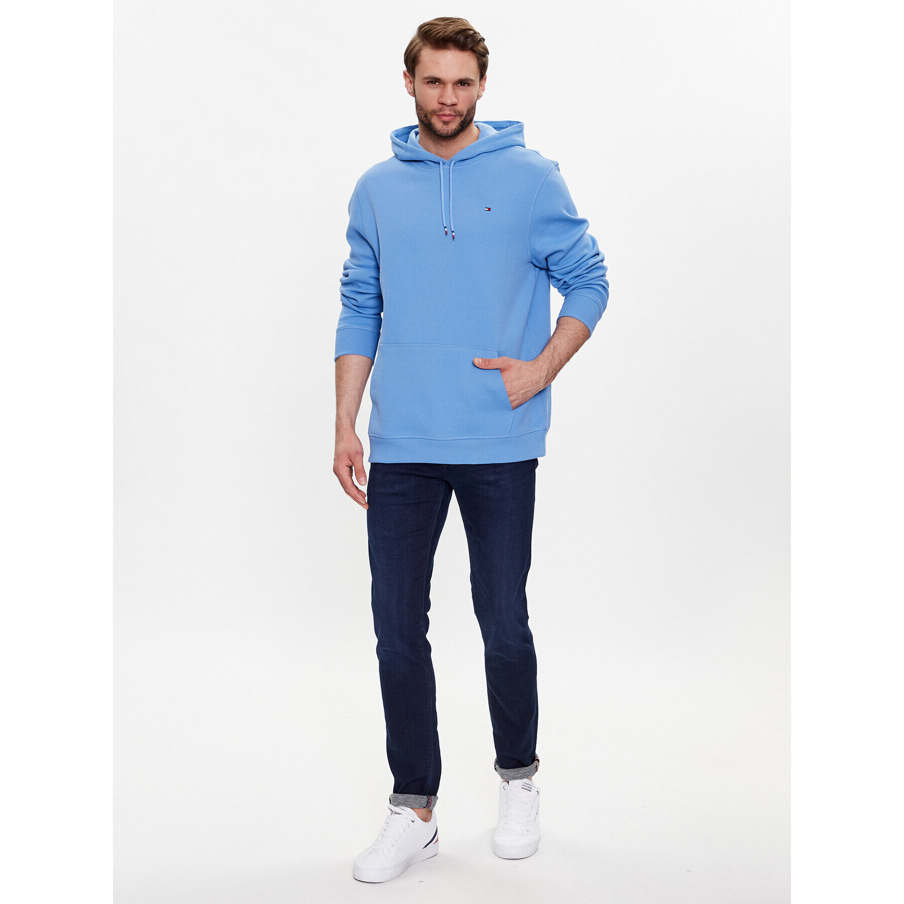 Tommy Hilfiger Mikina Pique UM0UM02873 Modrá Regular Fit - Pepit.cz