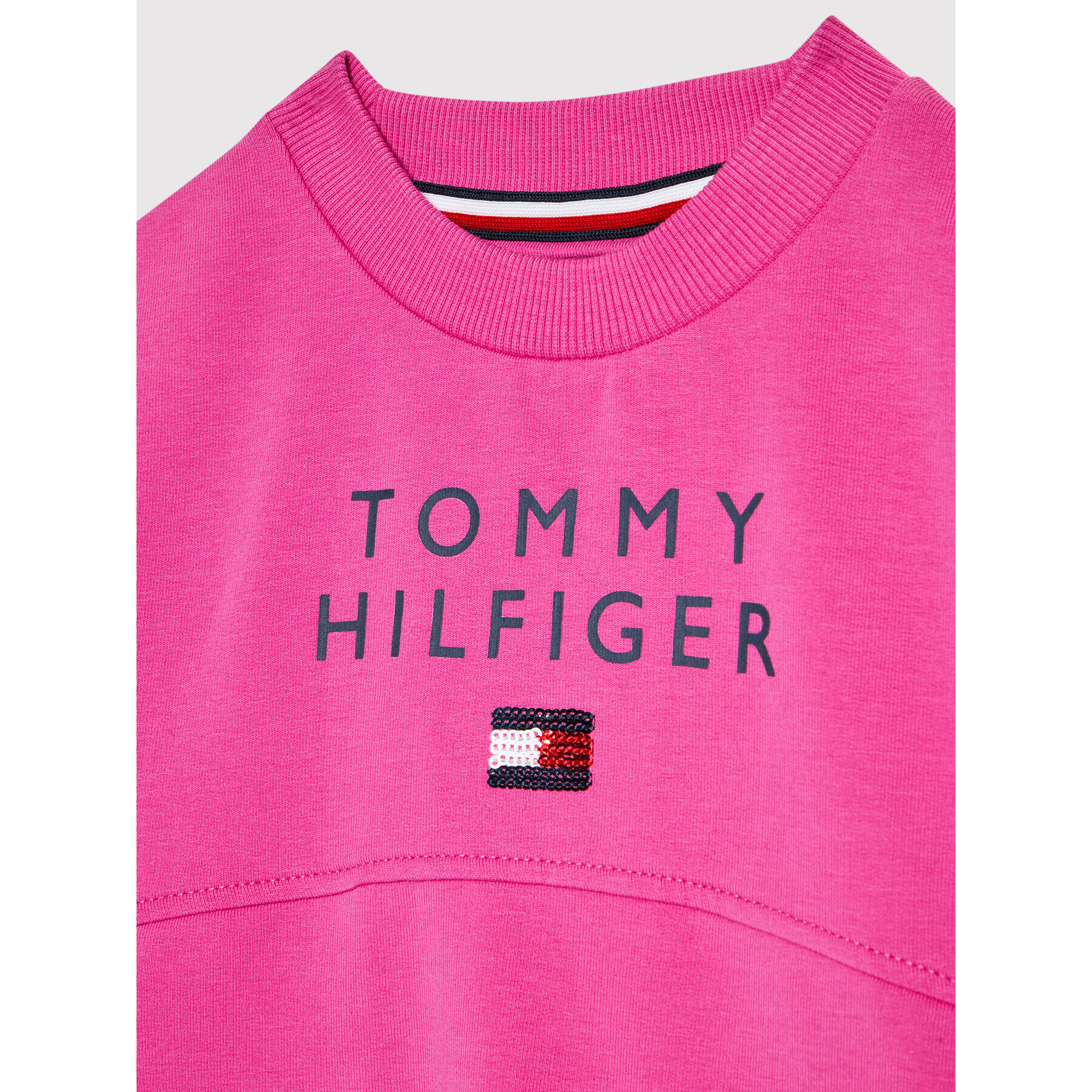 Tommy Hilfiger Mikina Pleated Sleeve KG0KG06159 D Růžová Regular Fit - Pepit.cz