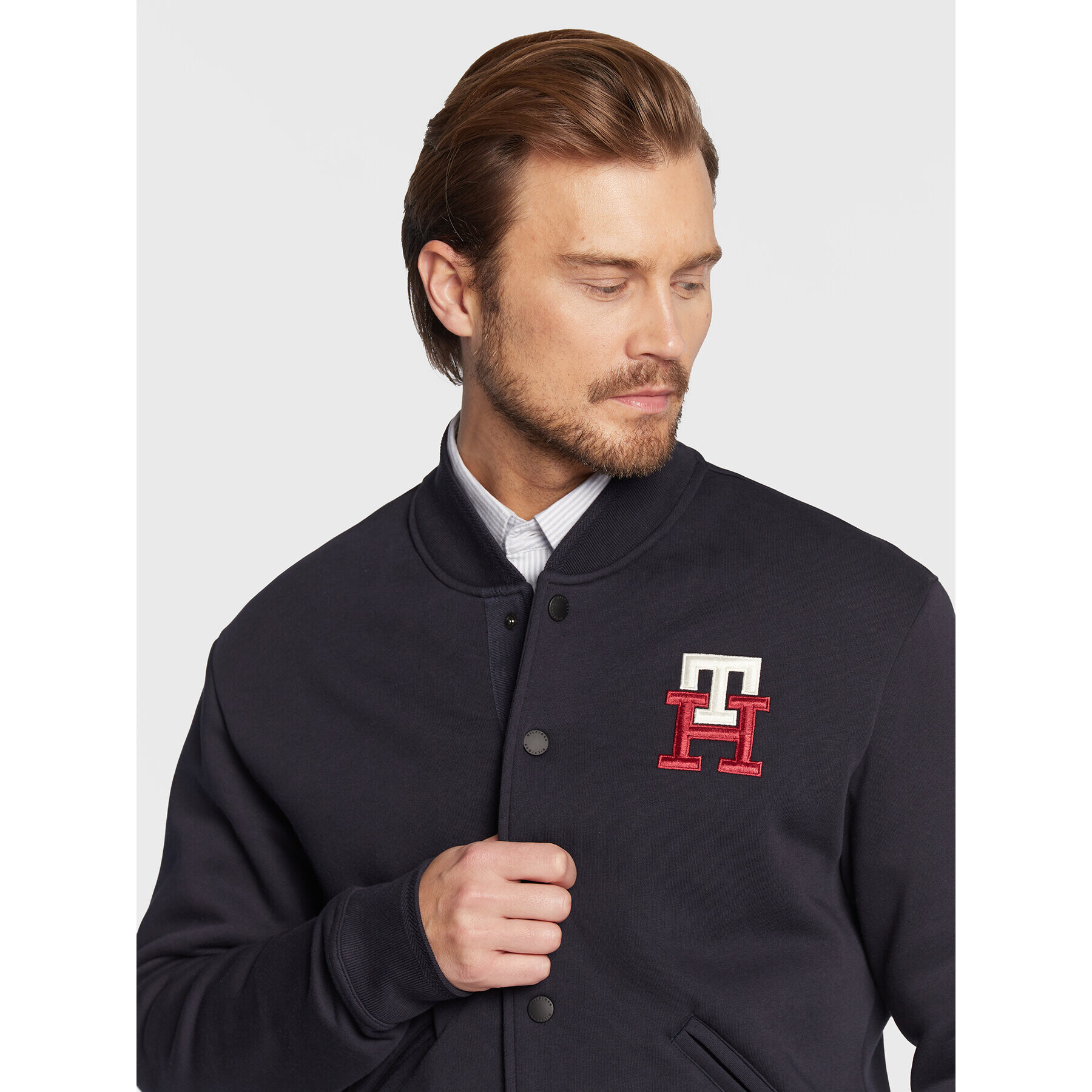 Tommy Hilfiger Mikina Pop Monogram MW0MW28211 Tmavomodrá Casual Fit - Pepit.cz