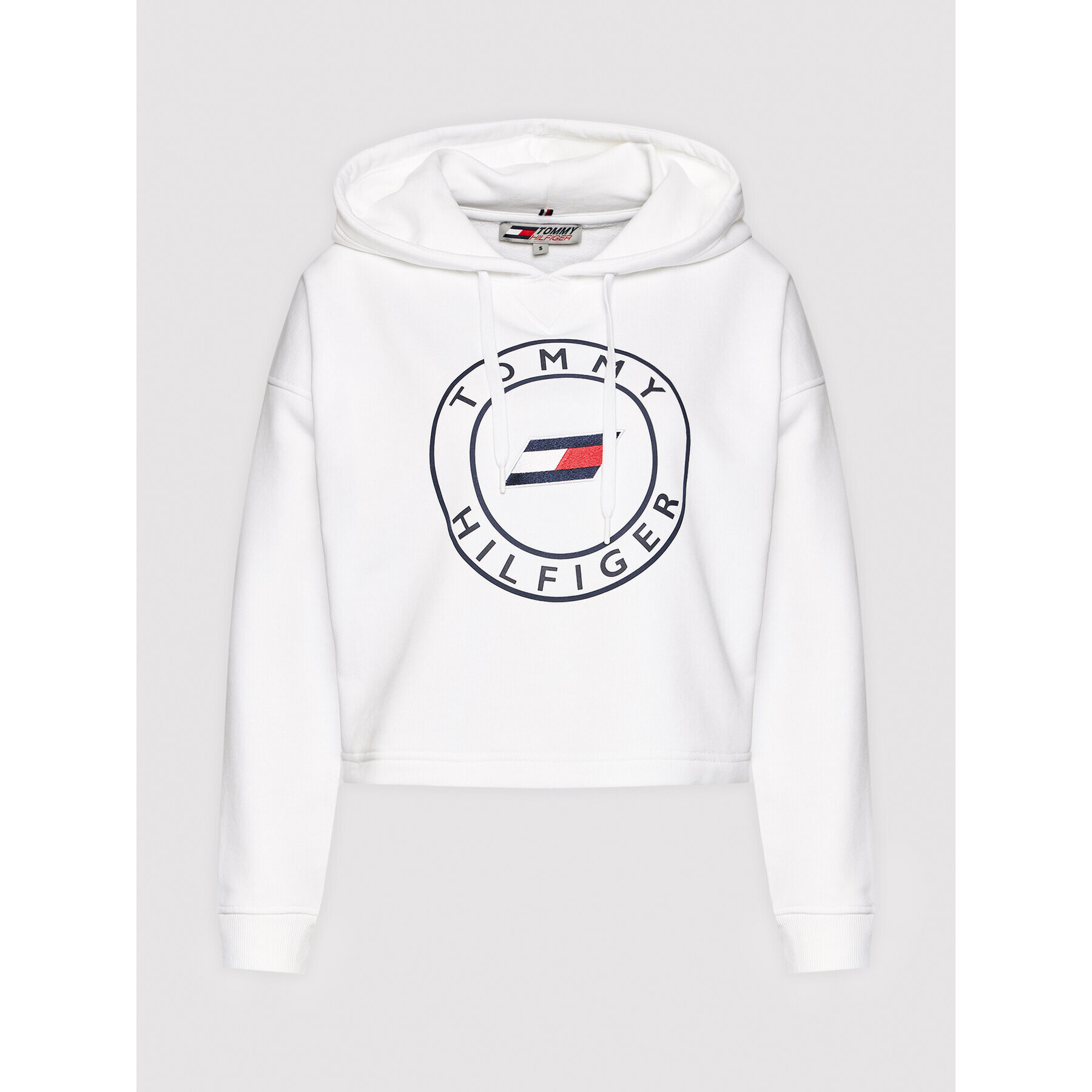 Tommy Hilfiger Mikina Round Graphic S10S101031 Bílá Loose Fit - Pepit.cz