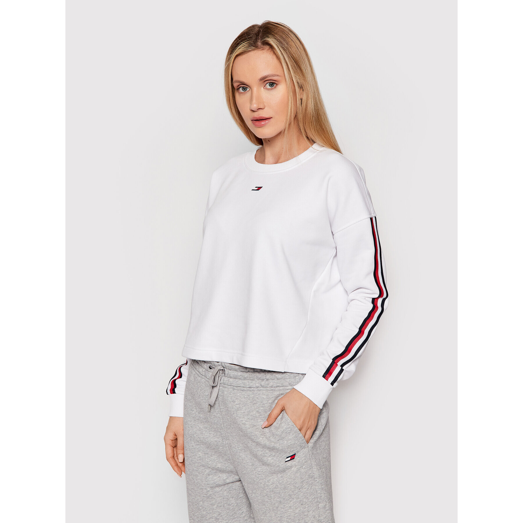 Tommy Hilfiger Mikina S10S101244 Bílá Relaxed Fit - Pepit.cz