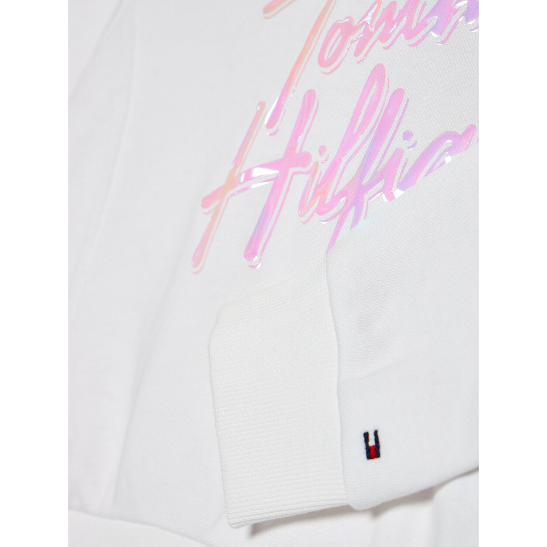 Tommy Hilfiger Mikina Script Print KG0KG05891 M Bílá Regular Fit - Pepit.cz