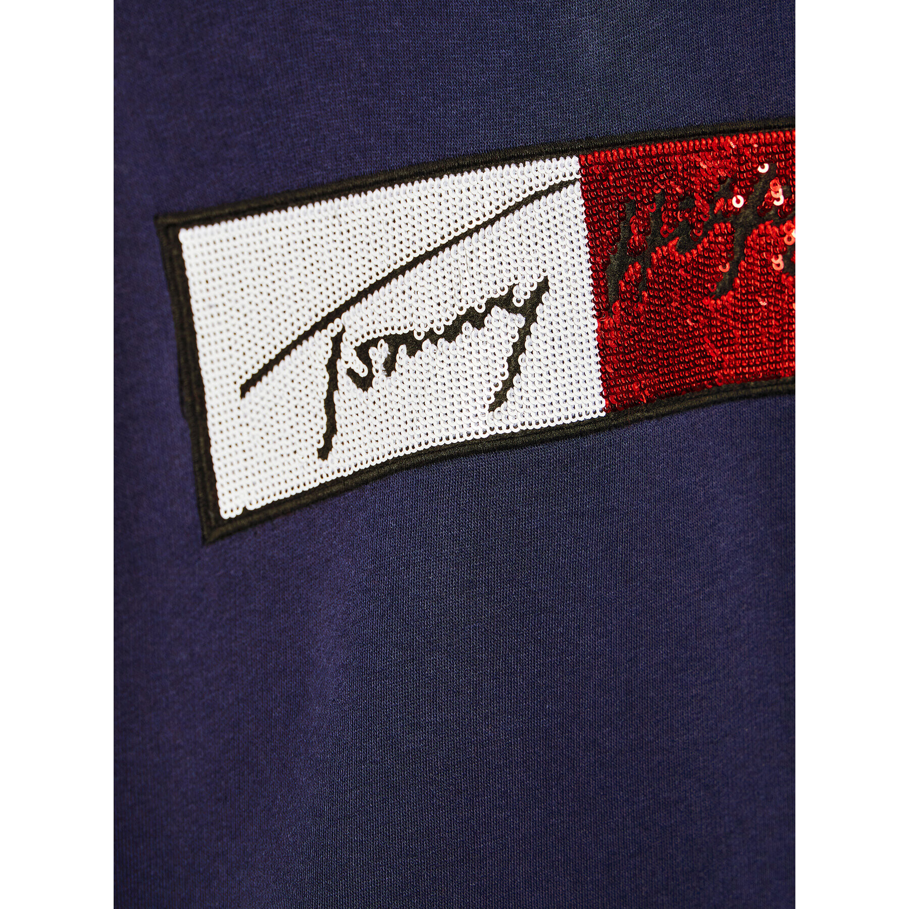 Tommy Hilfiger Mikina Sequins Flag KG0KG06162 M Tmavomodrá Regular Fit - Pepit.cz