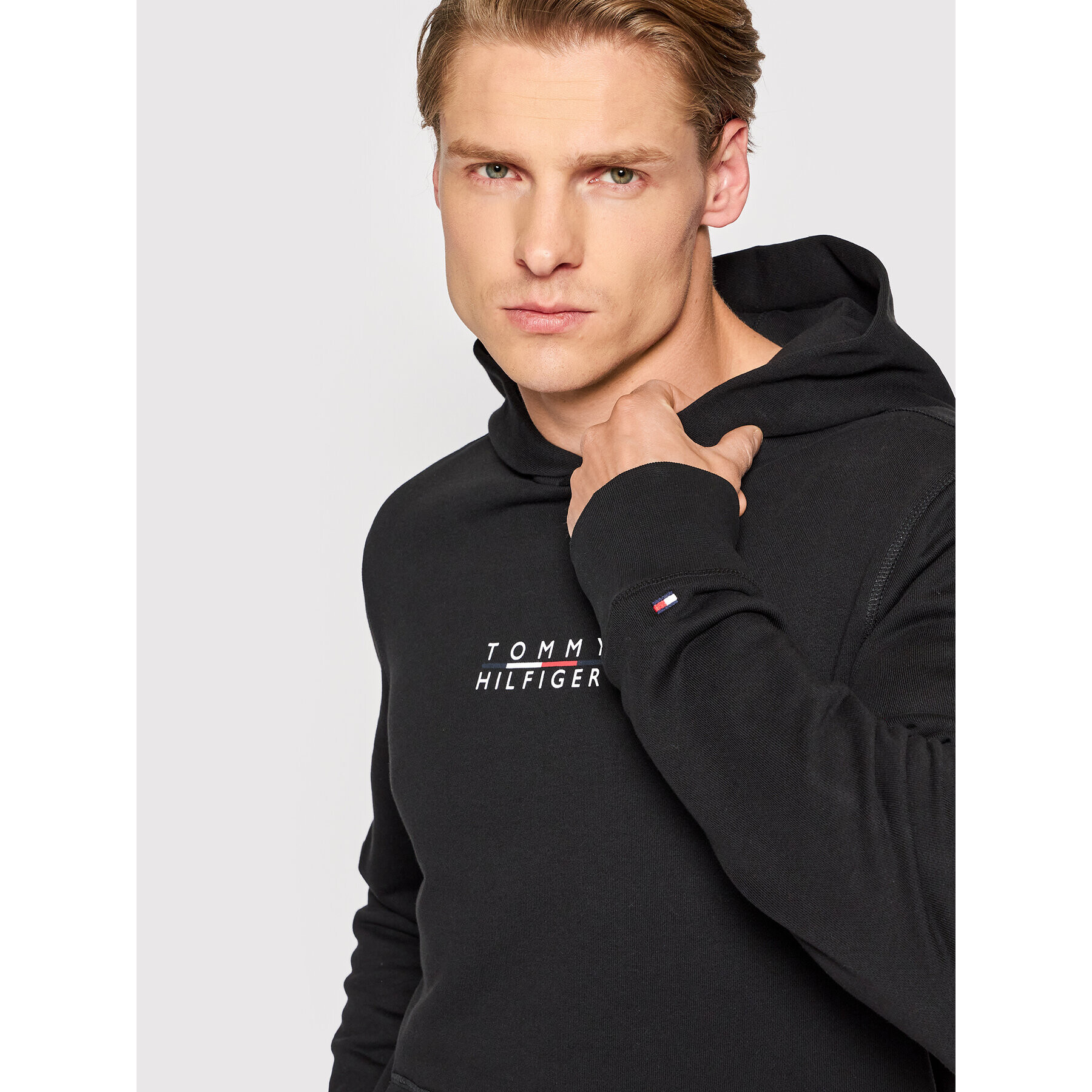 Tommy Hilfiger Mikina Square Logo MW0MW24150 Černá Regular Fit - Pepit.cz