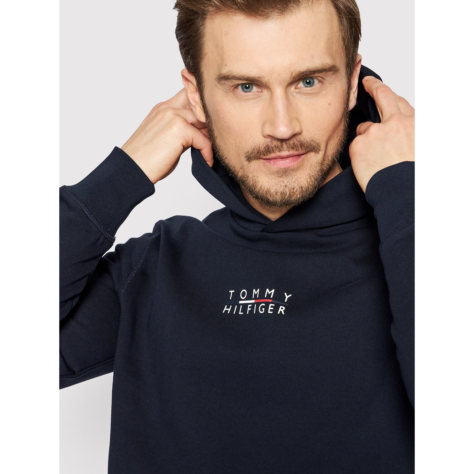 Tommy Hilfiger Mikina Square Logo MW0MW24150 Tmavomodrá Regular Fit - Pepit.cz