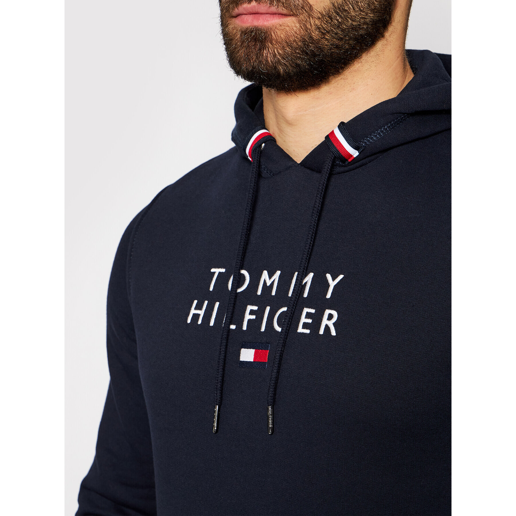 Tommy Hilfiger Mikina Stacked Flag MW0MW17397 Tmavomodrá Regular Fit - Pepit.cz