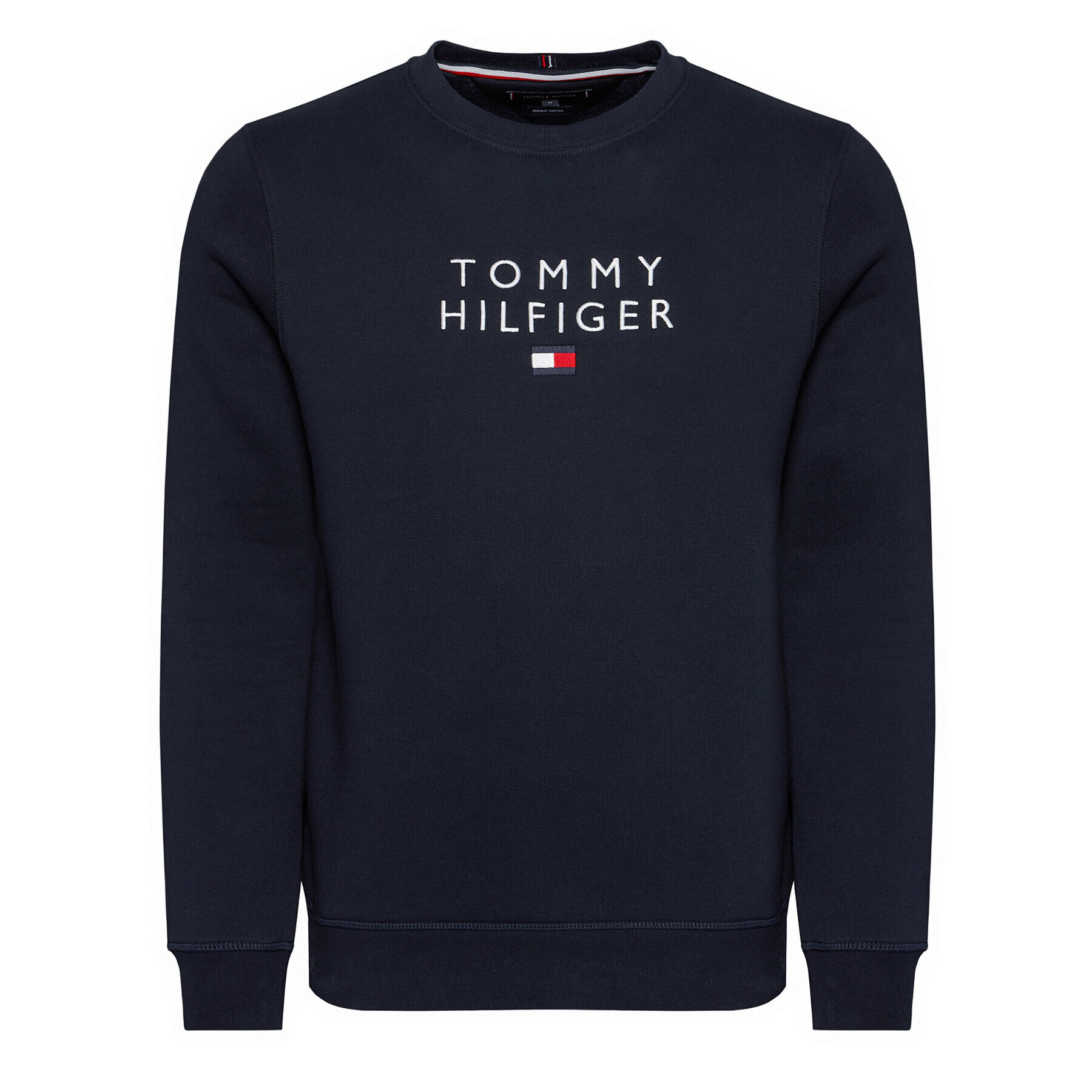 Tommy Hilfiger Mikina Stacked Flag MW0MW18299 Tmavomodrá Regular Fit - Pepit.cz