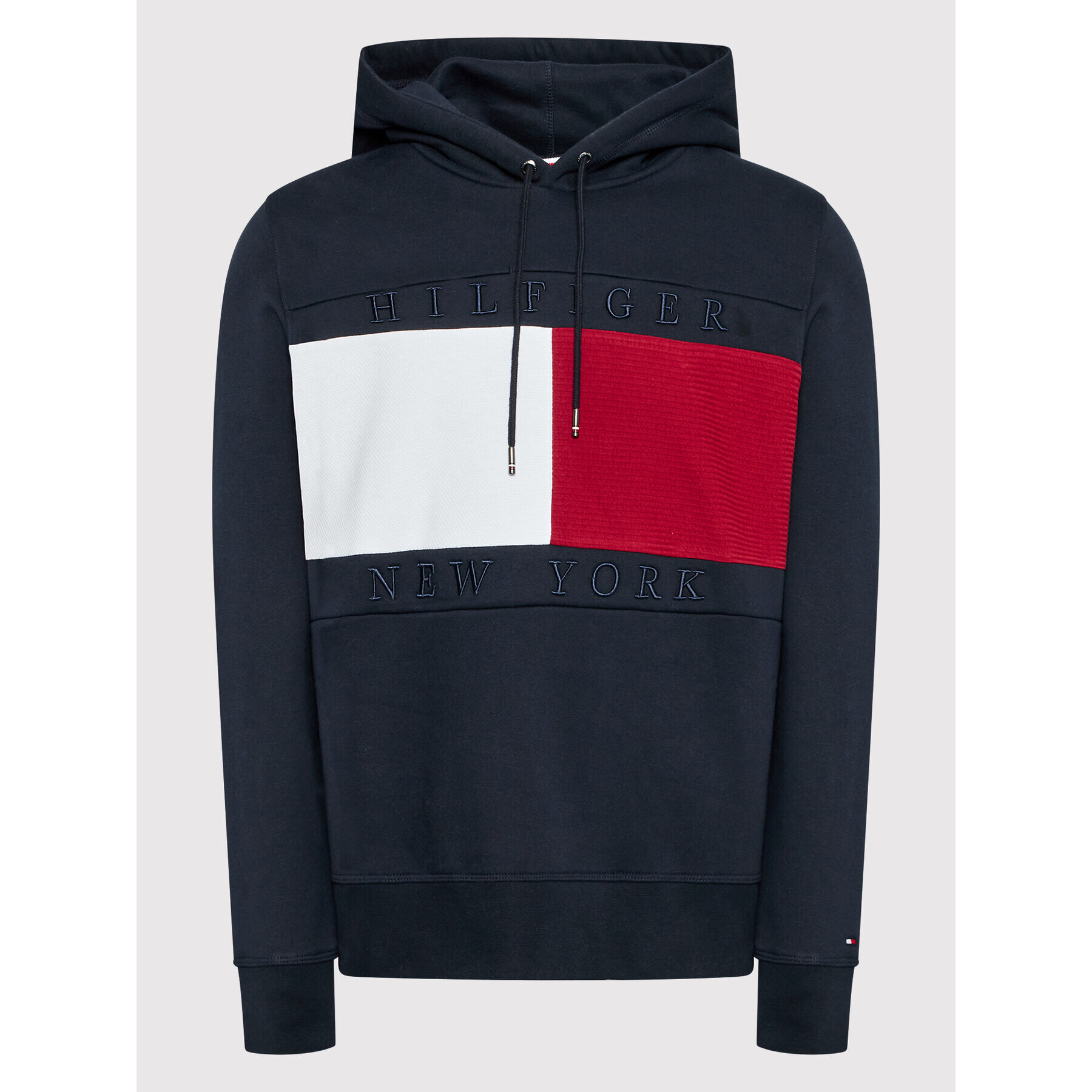 Tommy Hilfiger Mikina Structure Flag MW0MW28528 Tmavomodrá Regular Fit - Pepit.cz