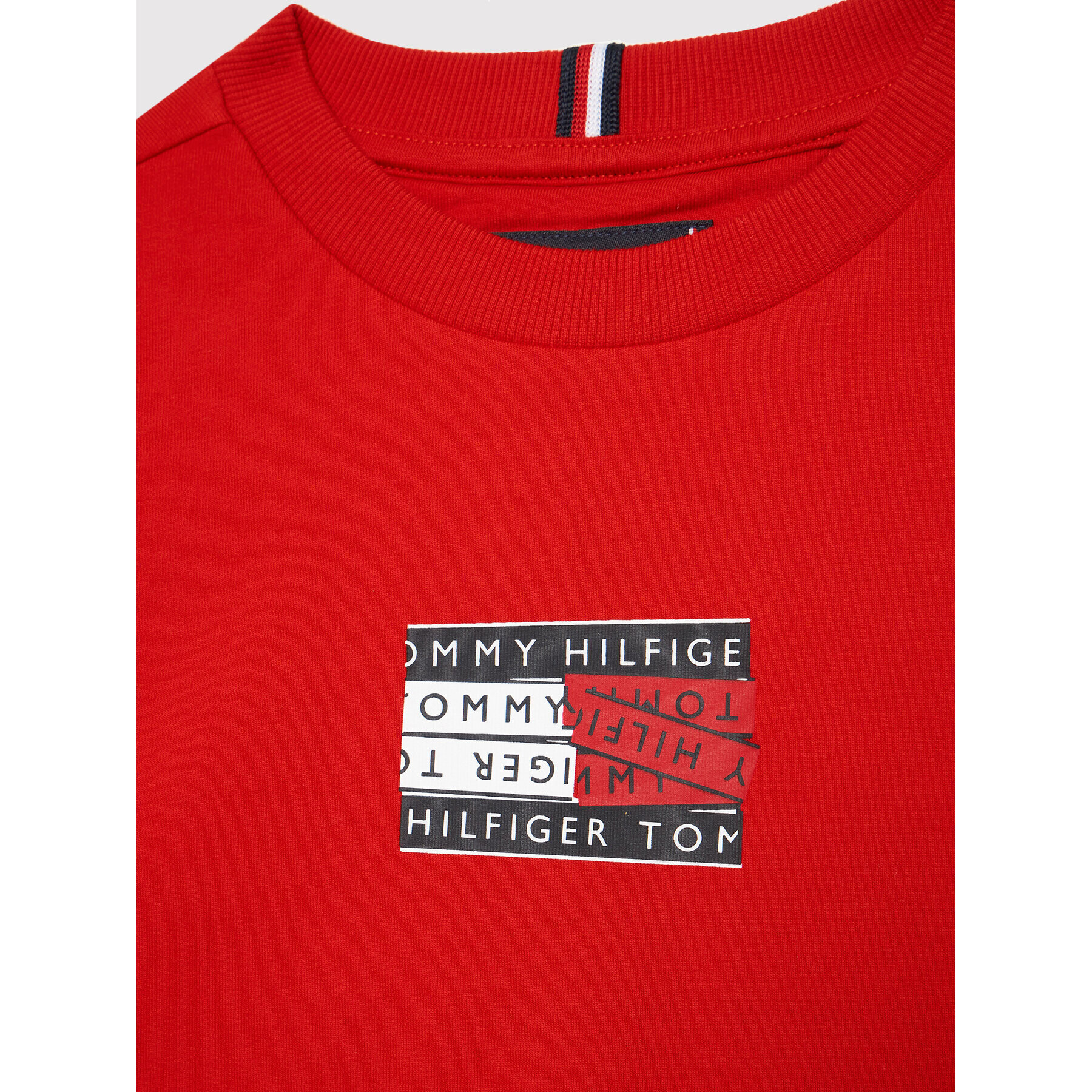 Tommy Hilfiger Mikina Tape Graphic KB0KB07344 D Červená Regular Fit - Pepit.cz