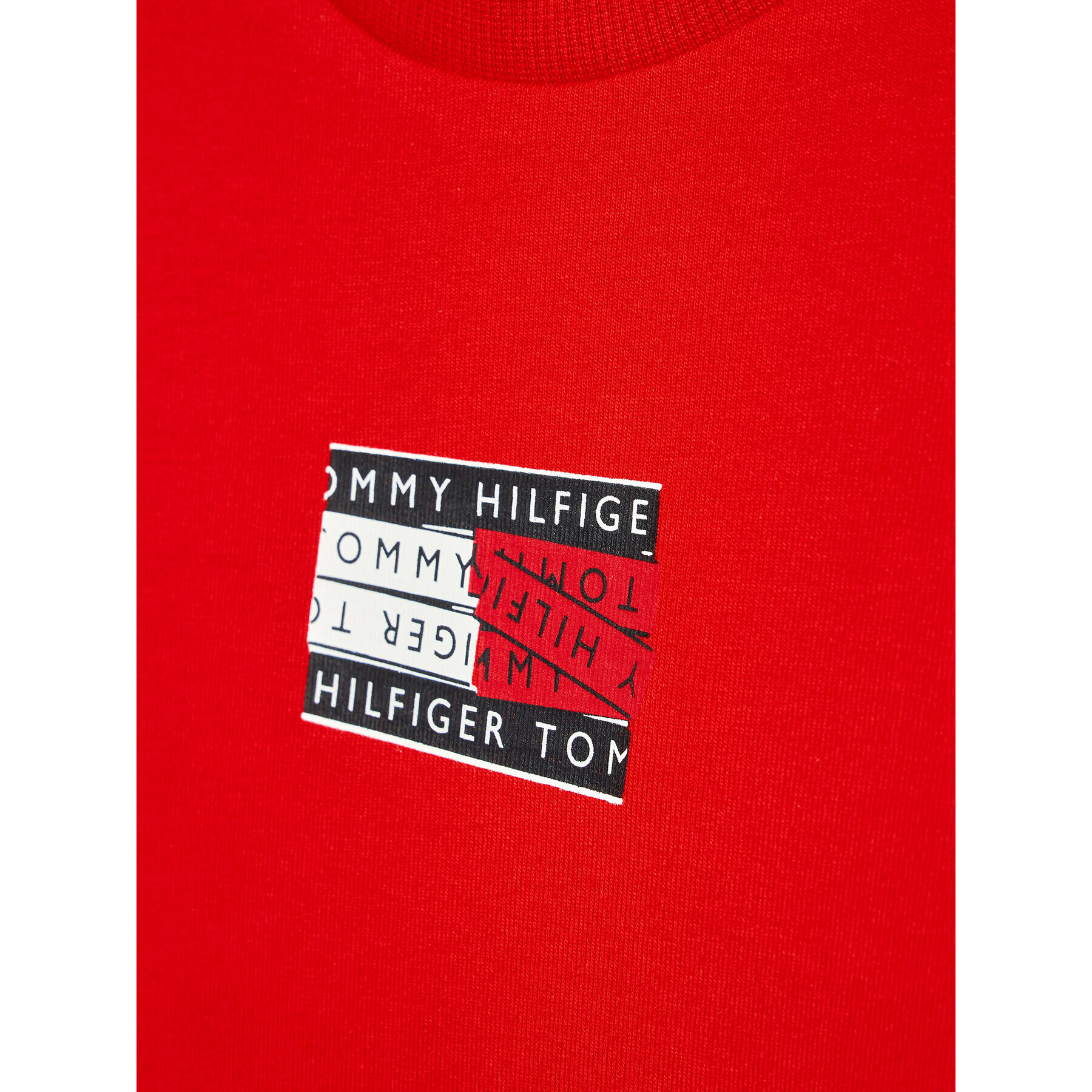 Tommy Hilfiger Mikina Tape Graphic KB0KB07344 M Červená Regular Fit - Pepit.cz