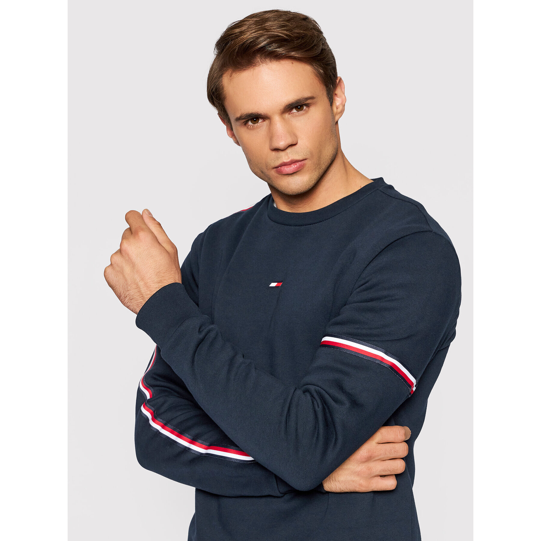 Tommy Hilfiger Mikina Tape Seasonal Crew MW0MW19769 Tmavomodrá Regular Fit - Pepit.cz