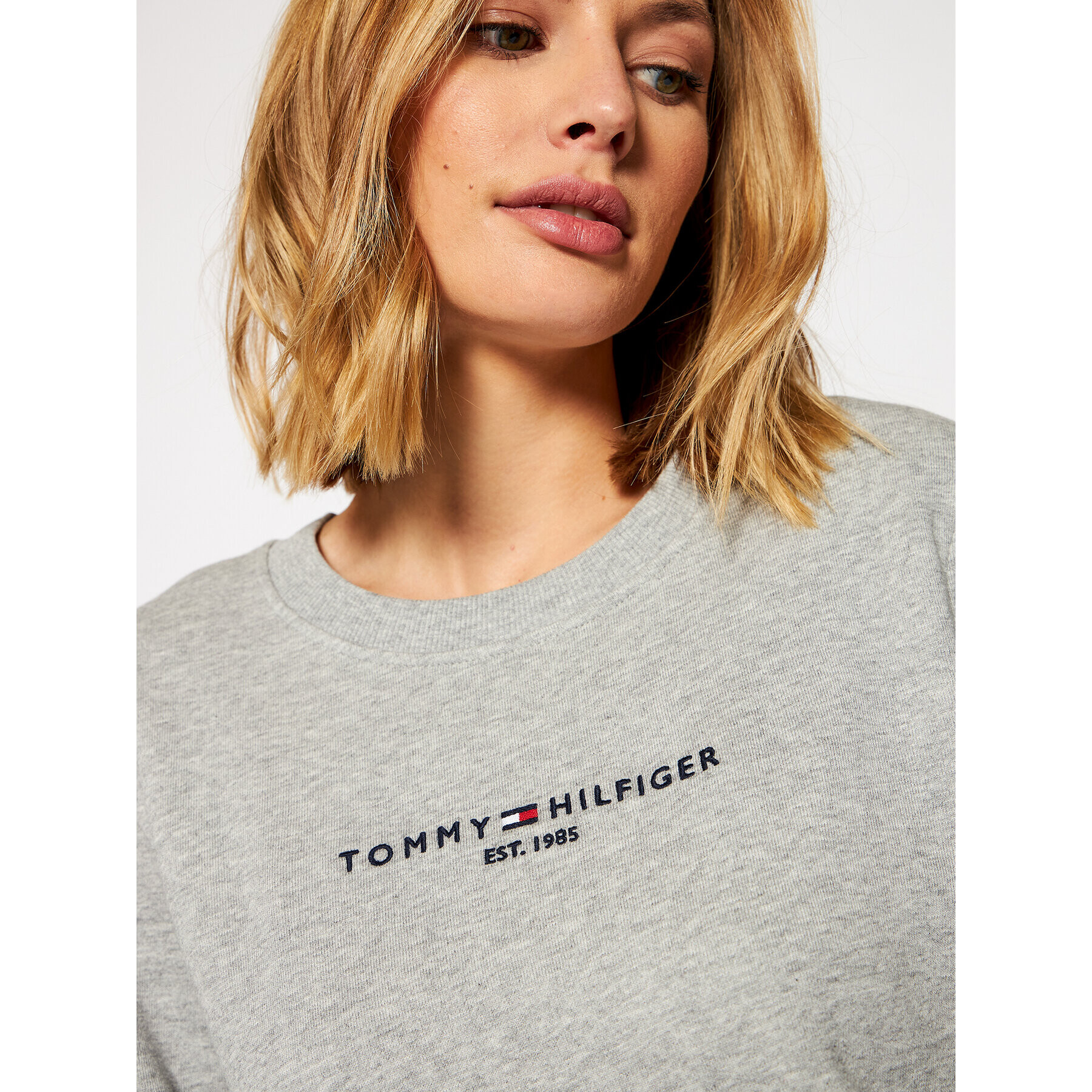 Tommy Hilfiger Mikina Th Ess Hlfiger C-nk WW0WW28220 Šedá Regular Fit - Pepit.cz