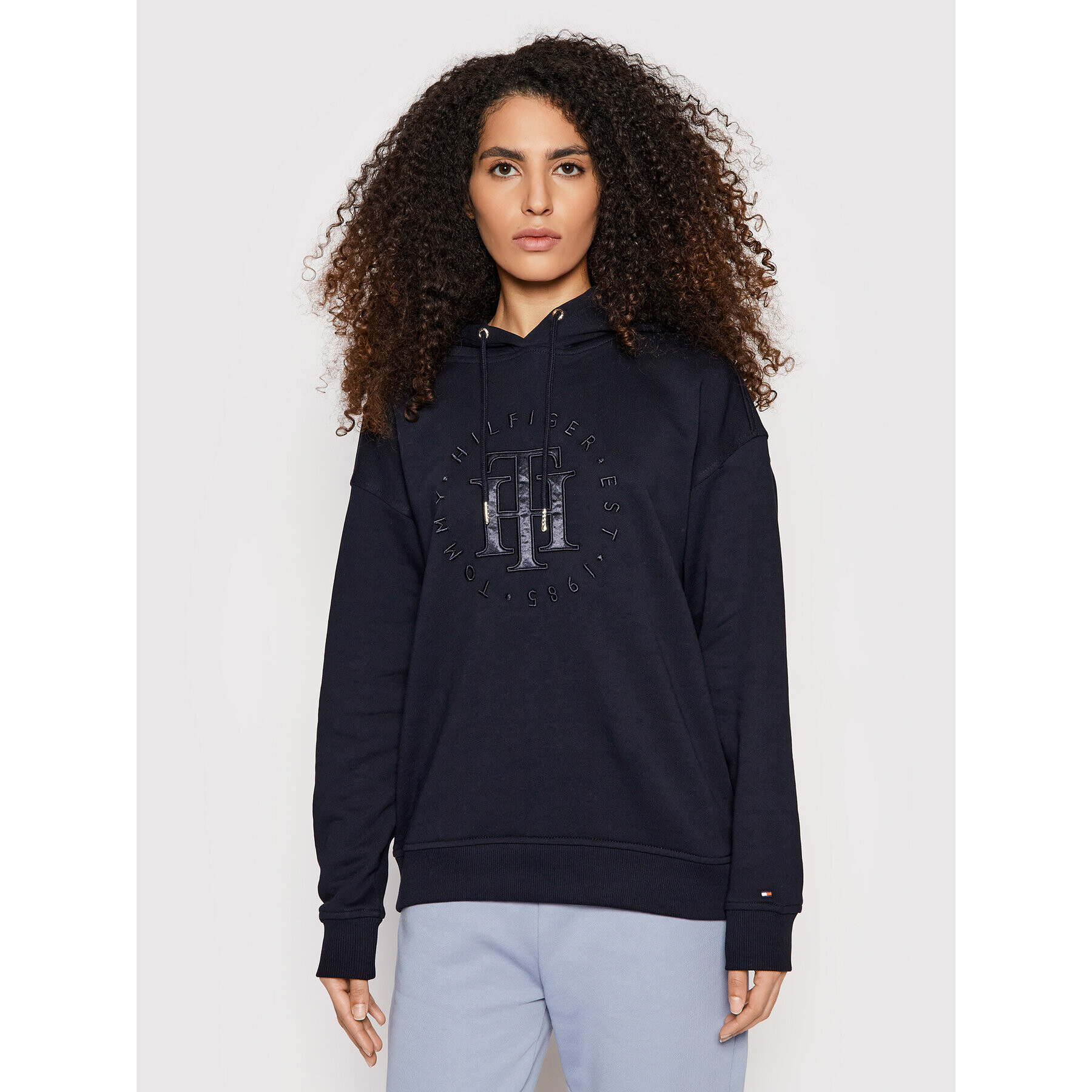 Tommy Hilfiger Mikina Th Graphic WW0WW32787 Tmavomodrá Relaxed Fit - Pepit.cz