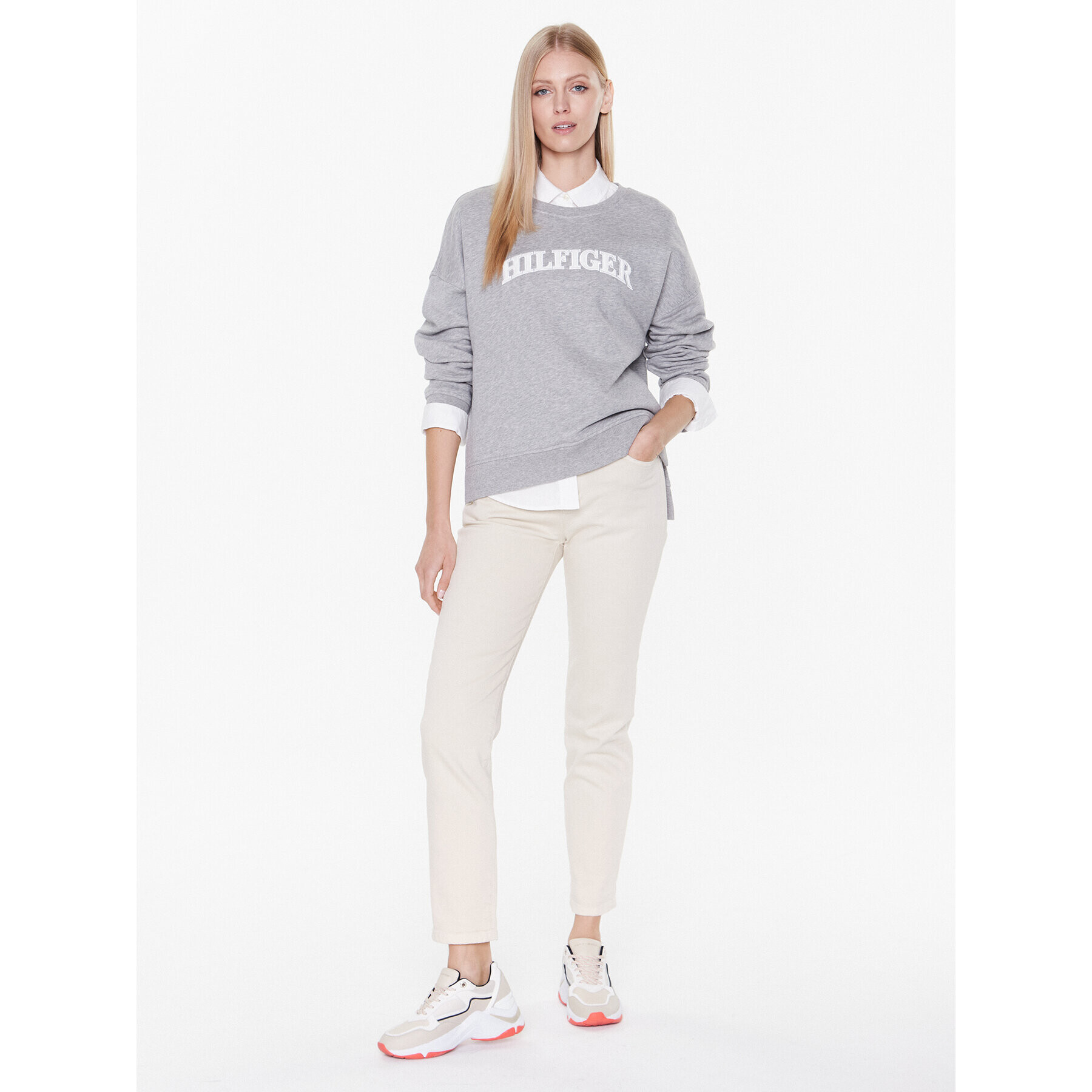 Tommy Hilfiger Mikina Tonal WW0WW37561 Šedá Regular Fit - Pepit.cz