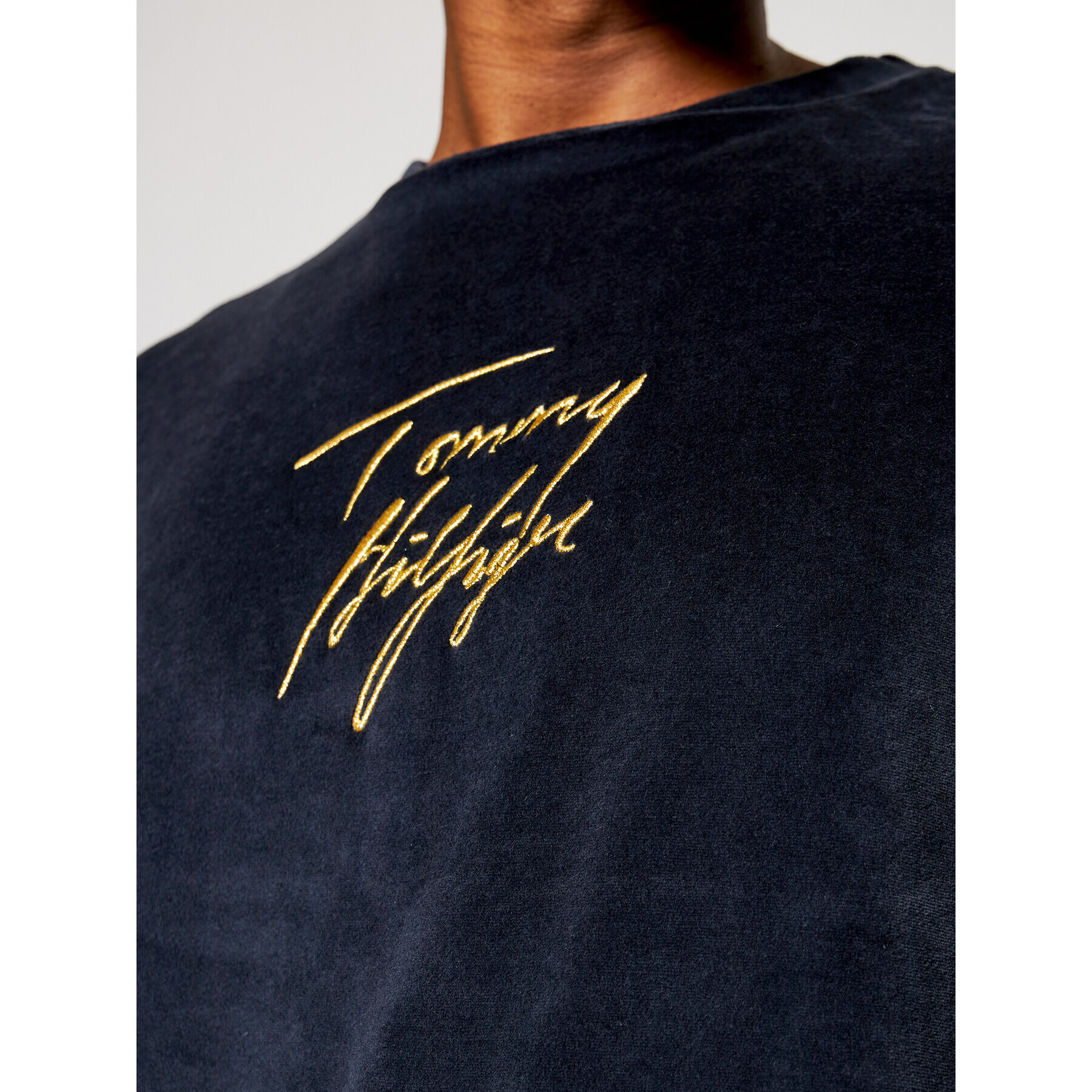 Tommy Hilfiger Mikina Track Ls Velour UM0UM01935 Tmavomodrá Regular Fit - Pepit.cz