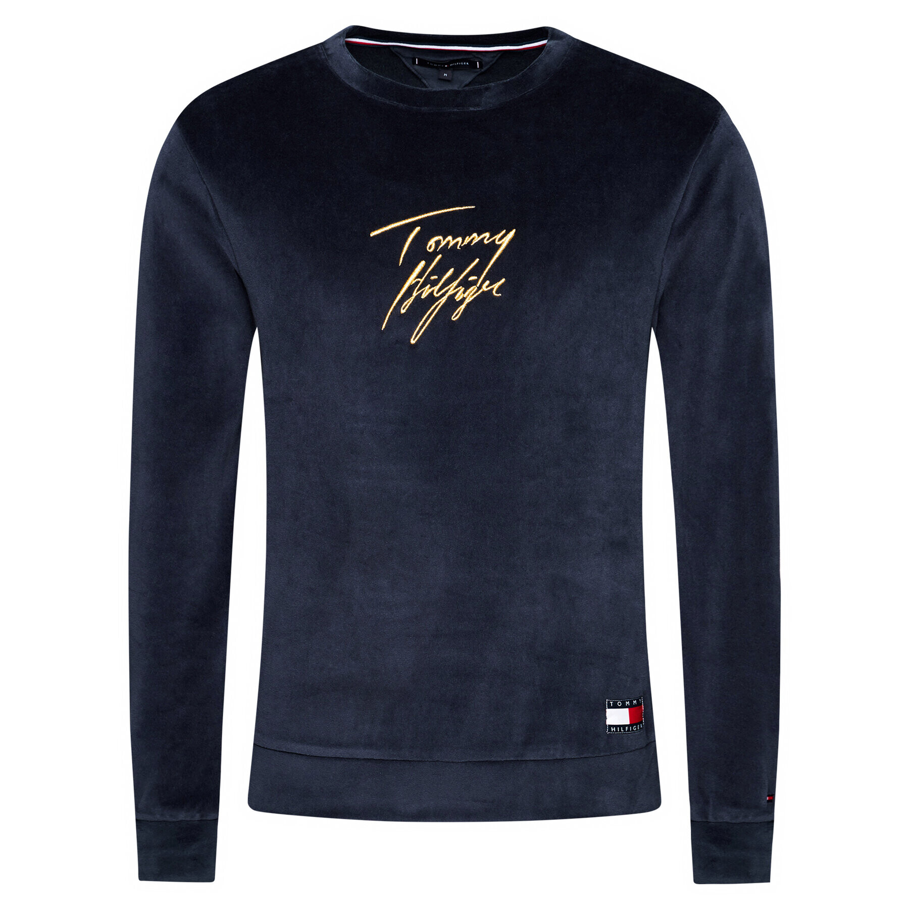 Tommy Hilfiger Mikina Track Ls Velour UM0UM01935 Tmavomodrá Regular Fit - Pepit.cz