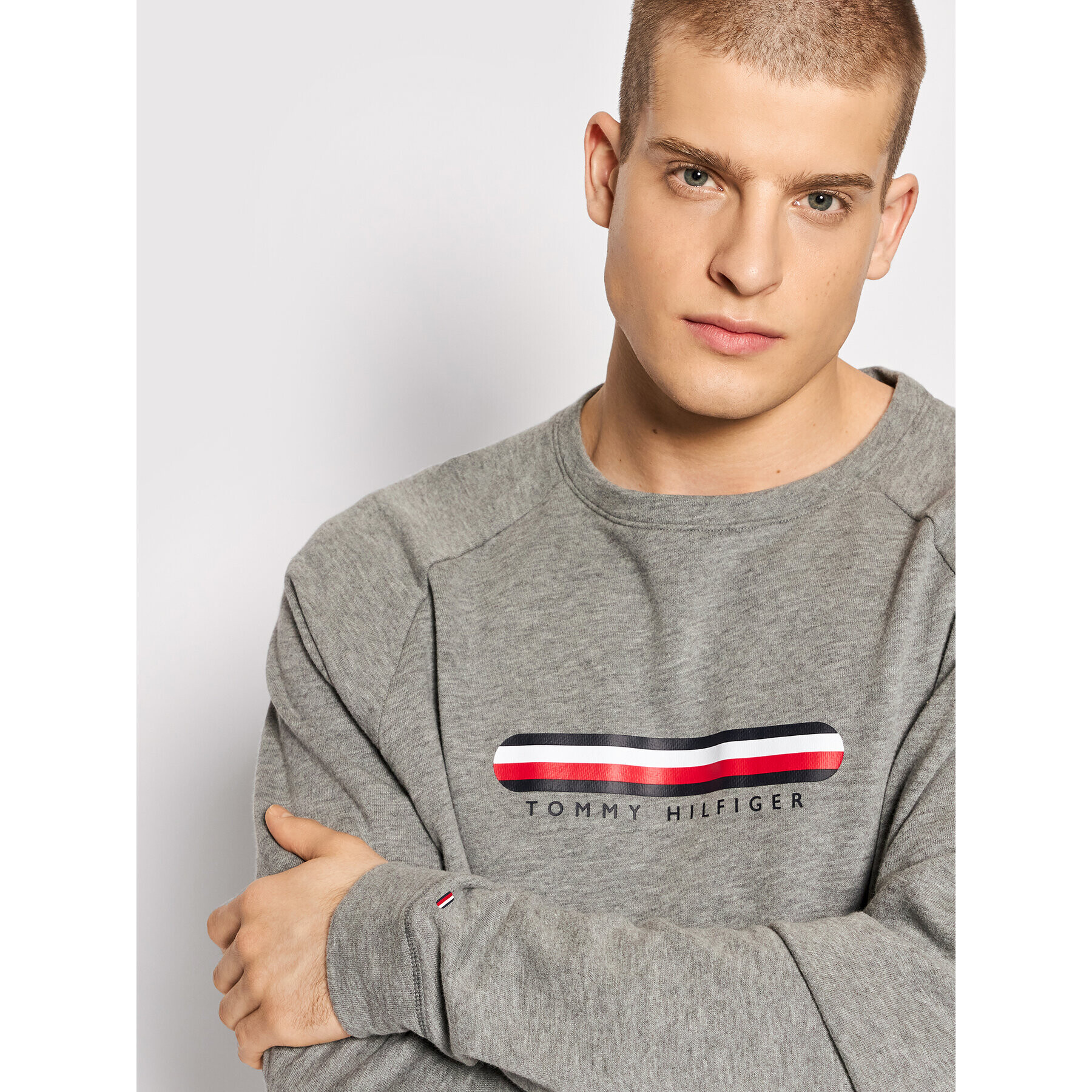 Tommy Hilfiger Mikina Track Top UM0UM02363 Šedá Regular Fit - Pepit.cz