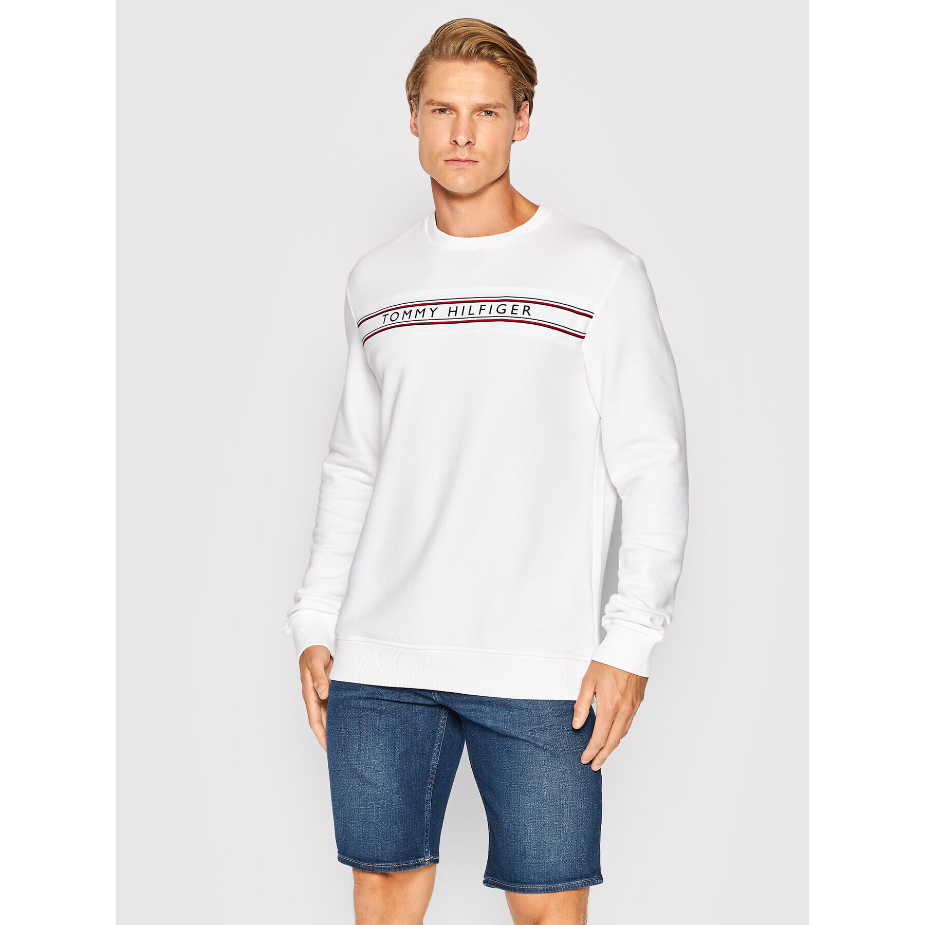 Tommy Hilfiger Mikina Track Top UM0UM02426 Bílá Regular Fit - Pepit.cz