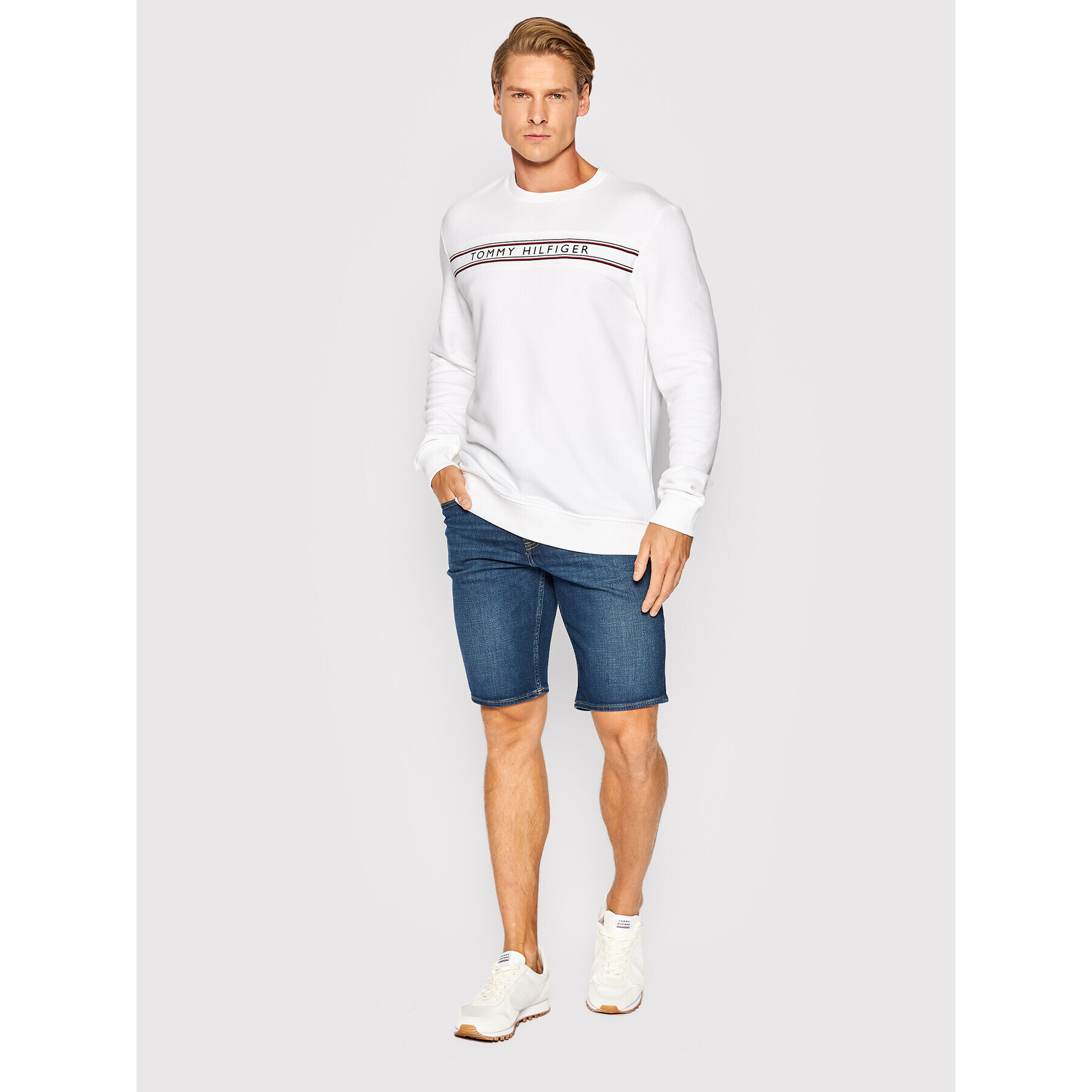 Tommy Hilfiger Mikina Track Top UM0UM02426 Bílá Regular Fit - Pepit.cz