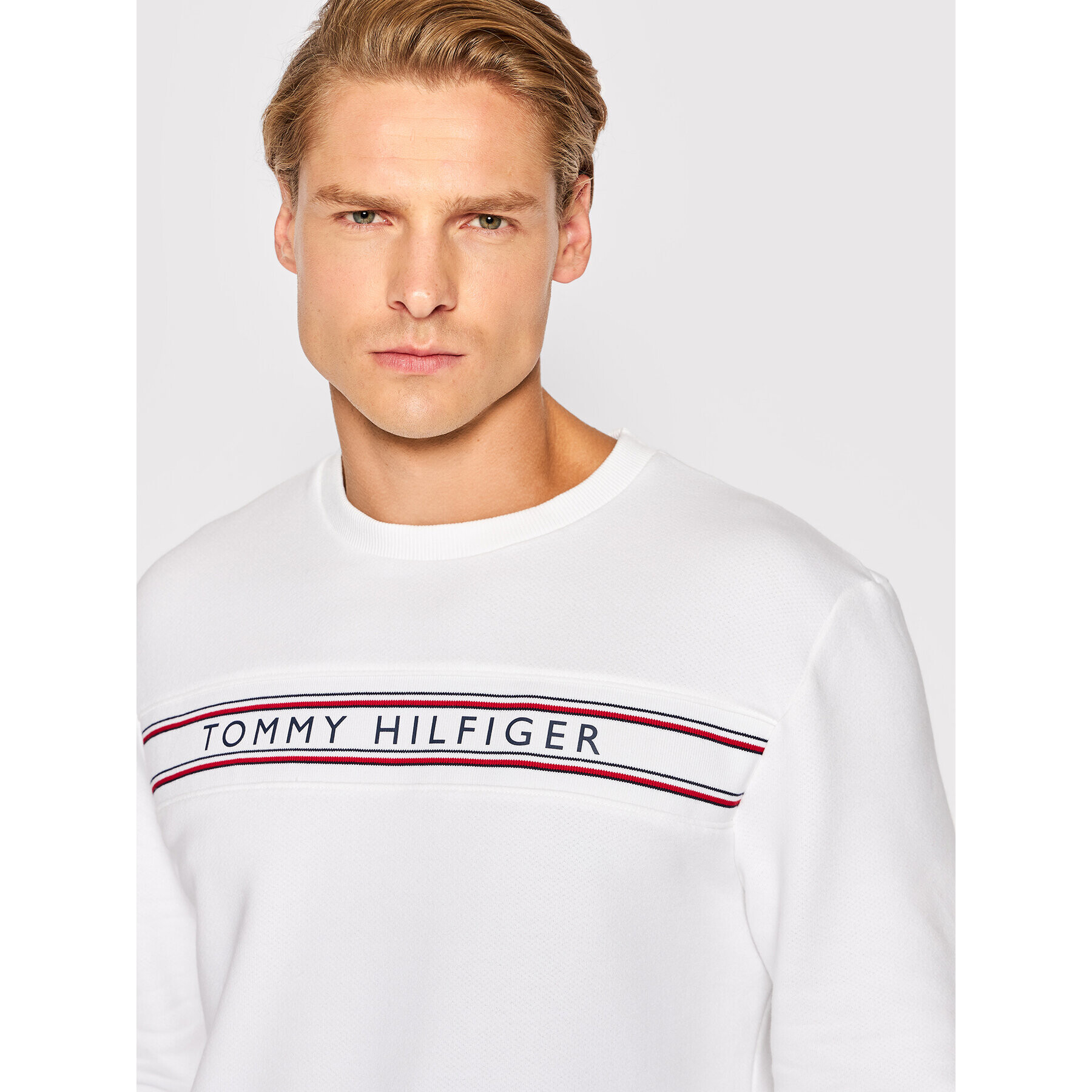 Tommy Hilfiger Mikina Track Top UM0UM02426 Bílá Regular Fit - Pepit.cz