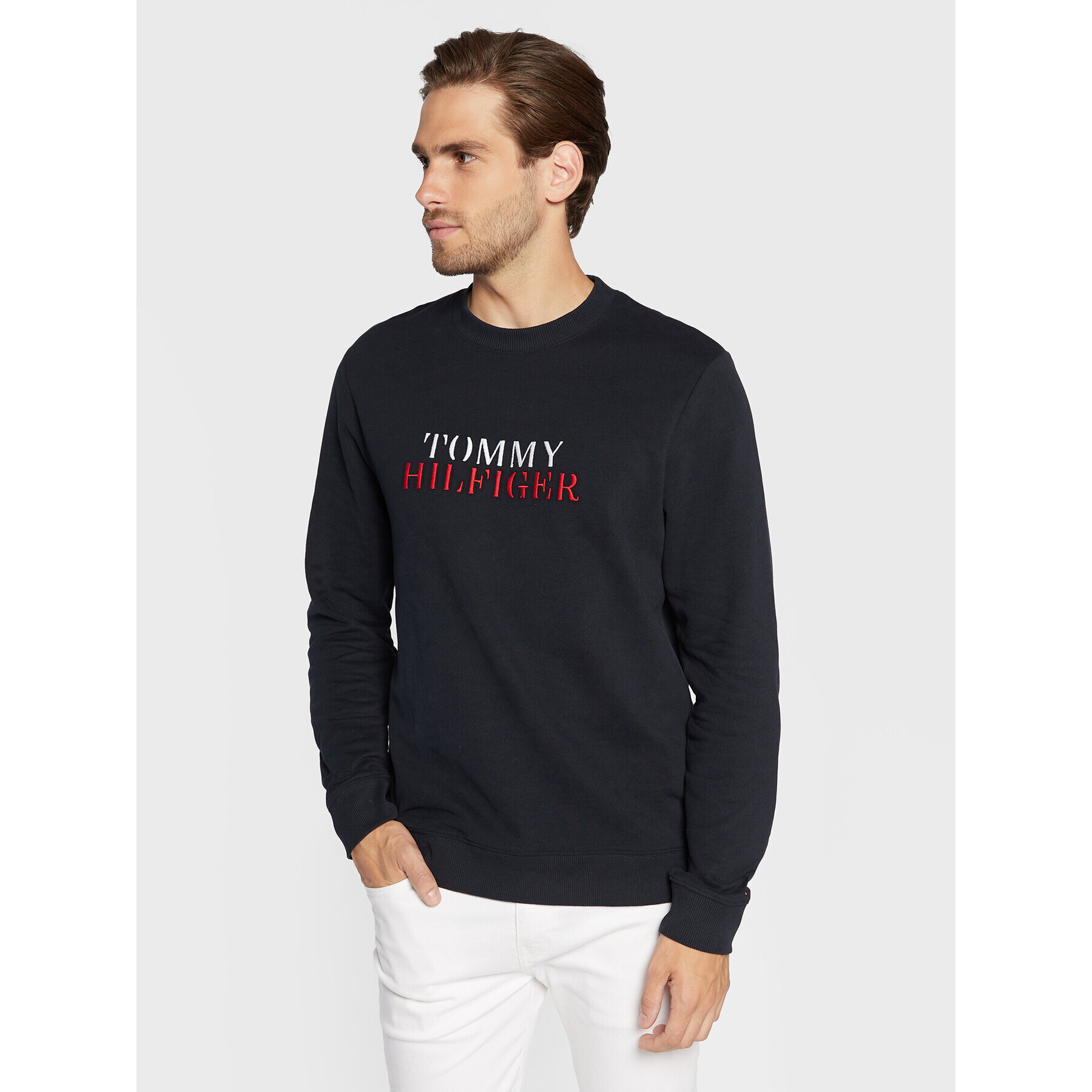 Tommy Hilfiger Mikina Track UM0UM02567 Tmavomodrá Regular Fit - Pepit.cz