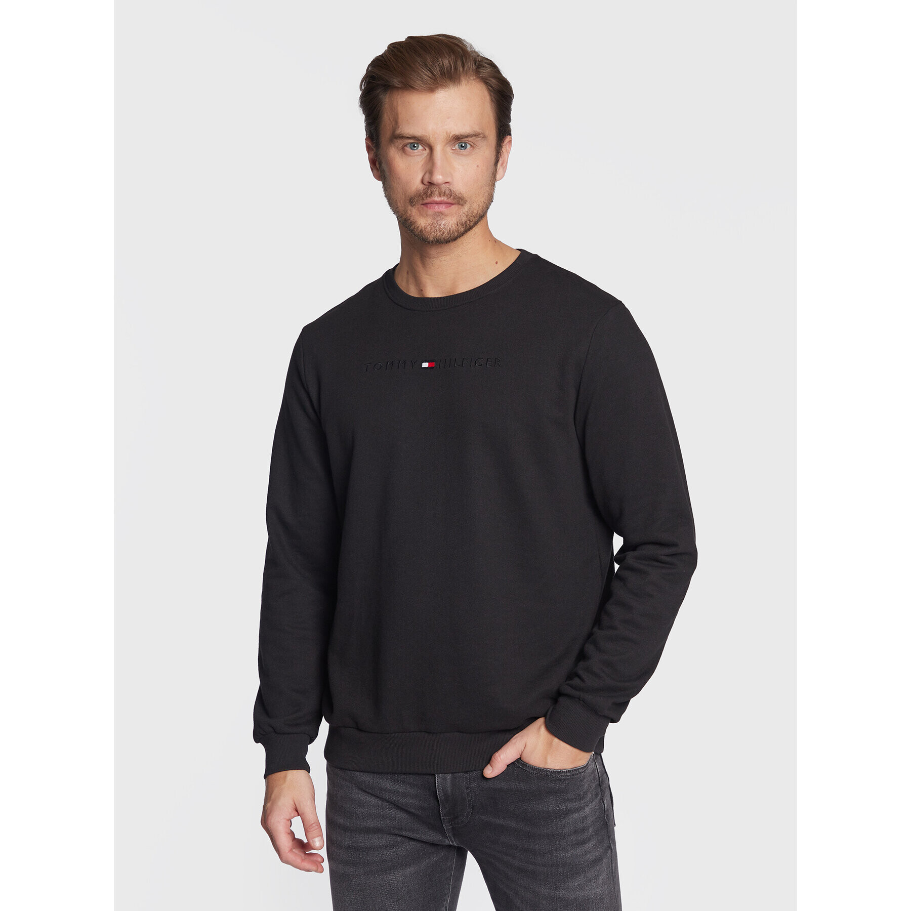 Tommy Hilfiger Mikina Track UM0UM02624 Černá Relaxed Fit - Pepit.cz