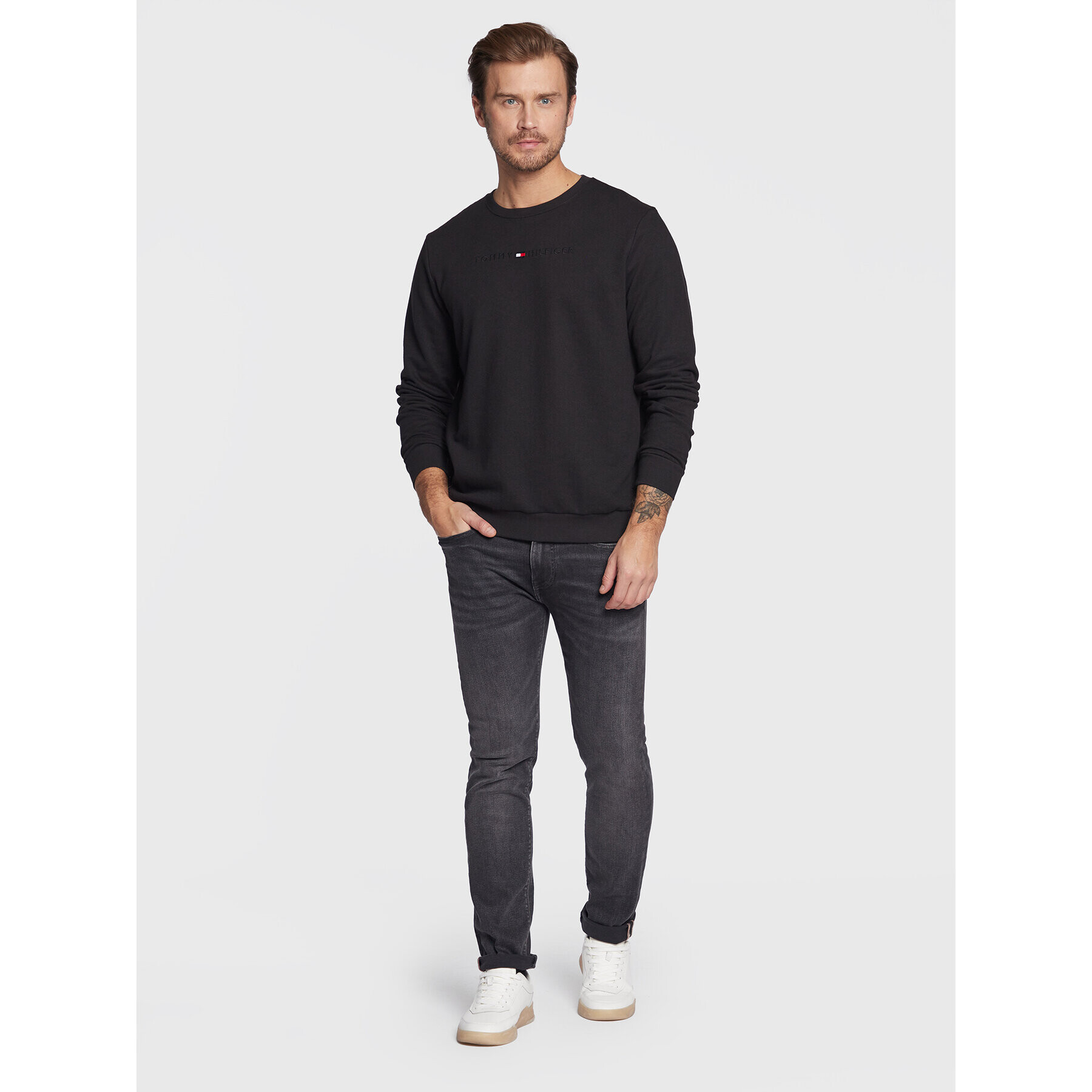 Tommy Hilfiger Mikina Track UM0UM02624 Černá Relaxed Fit - Pepit.cz