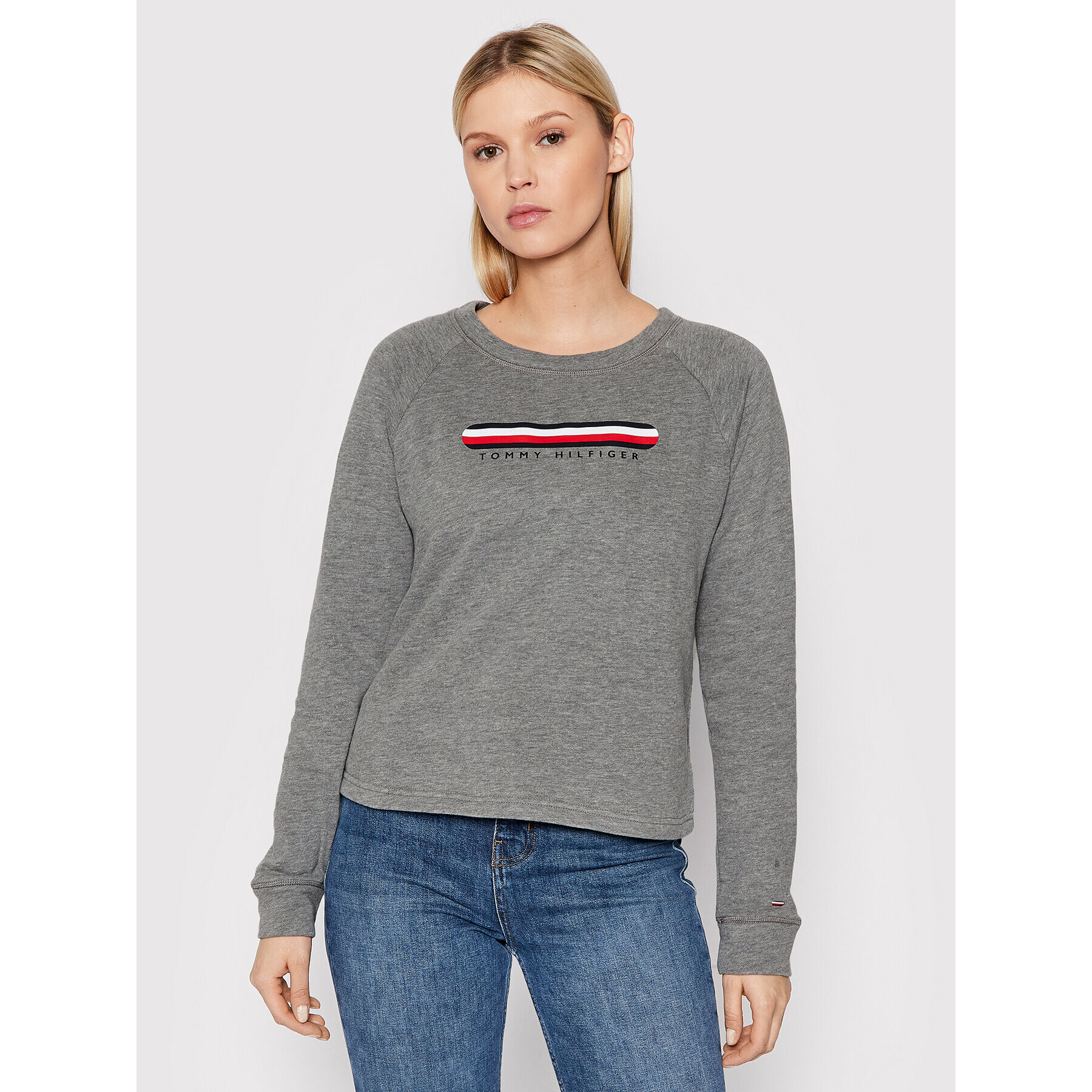 Tommy Hilfiger Mikina Track UW0UW03203 Šedá Regular Fit - Pepit.cz