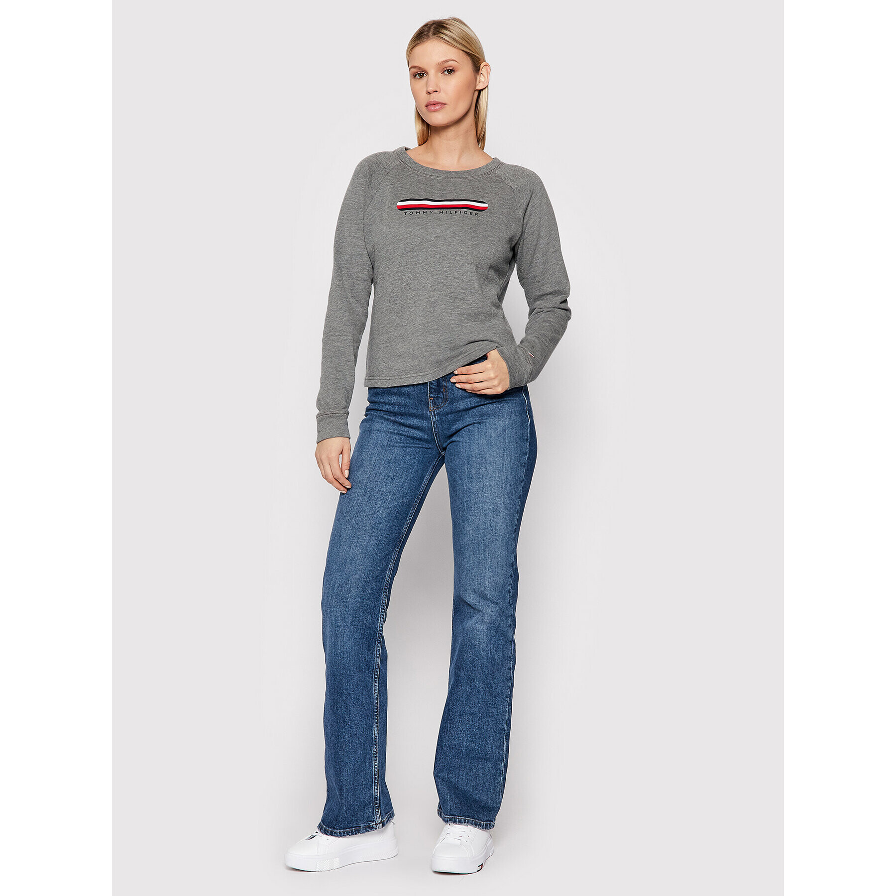 Tommy Hilfiger Mikina Track UW0UW03203 Šedá Regular Fit - Pepit.cz