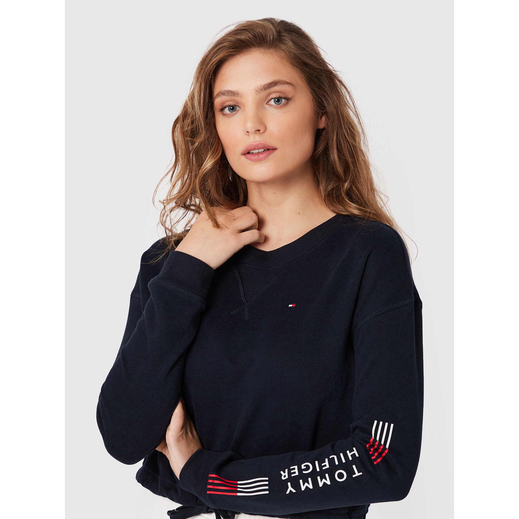 Tommy Hilfiger Mikina Track UW0UW03586 Tmavomodrá Regular Fit - Pepit.cz