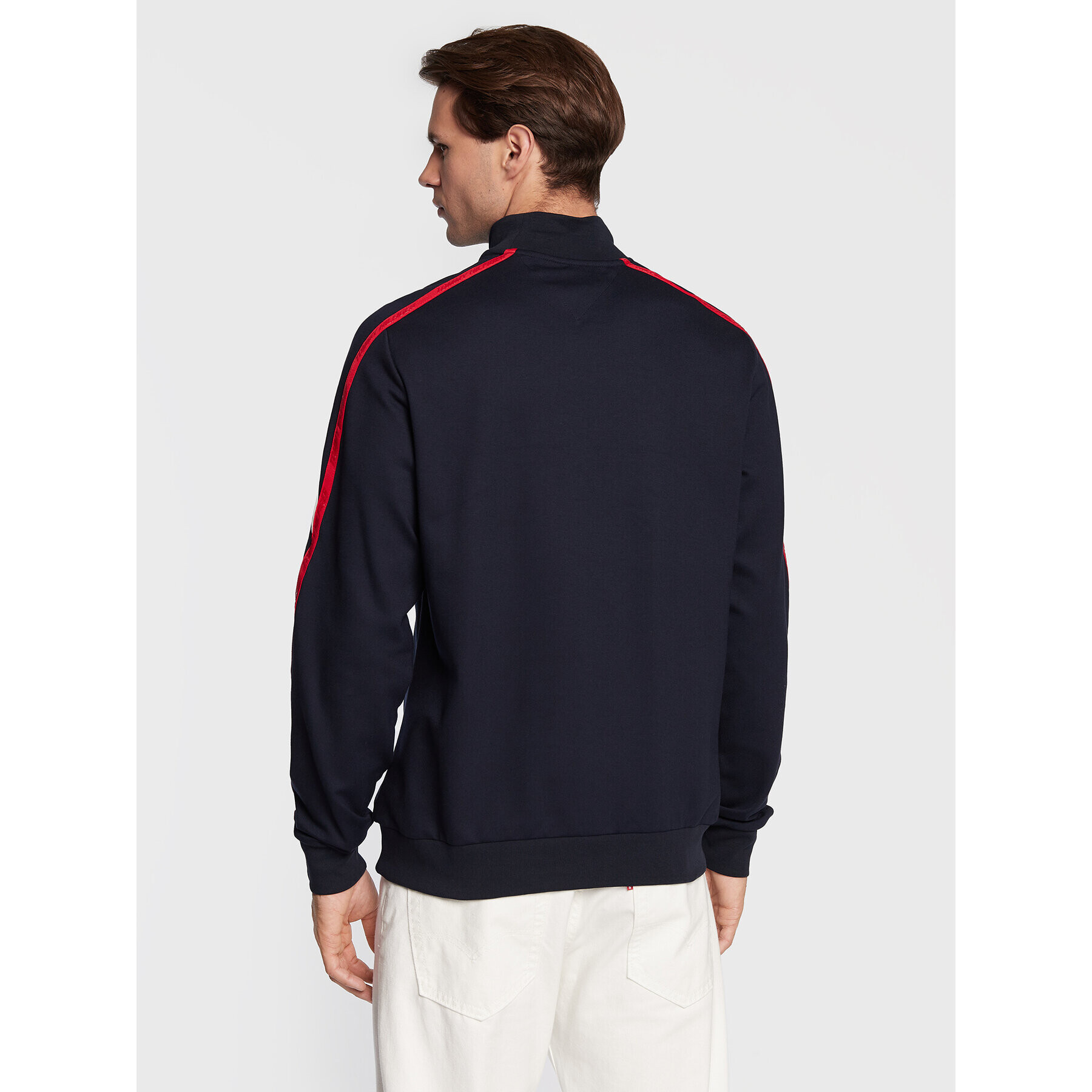 Tommy Hilfiger Mikina Trim Mock Neck MW0MW27554 Tmavomodrá Regular Fit - Pepit.cz