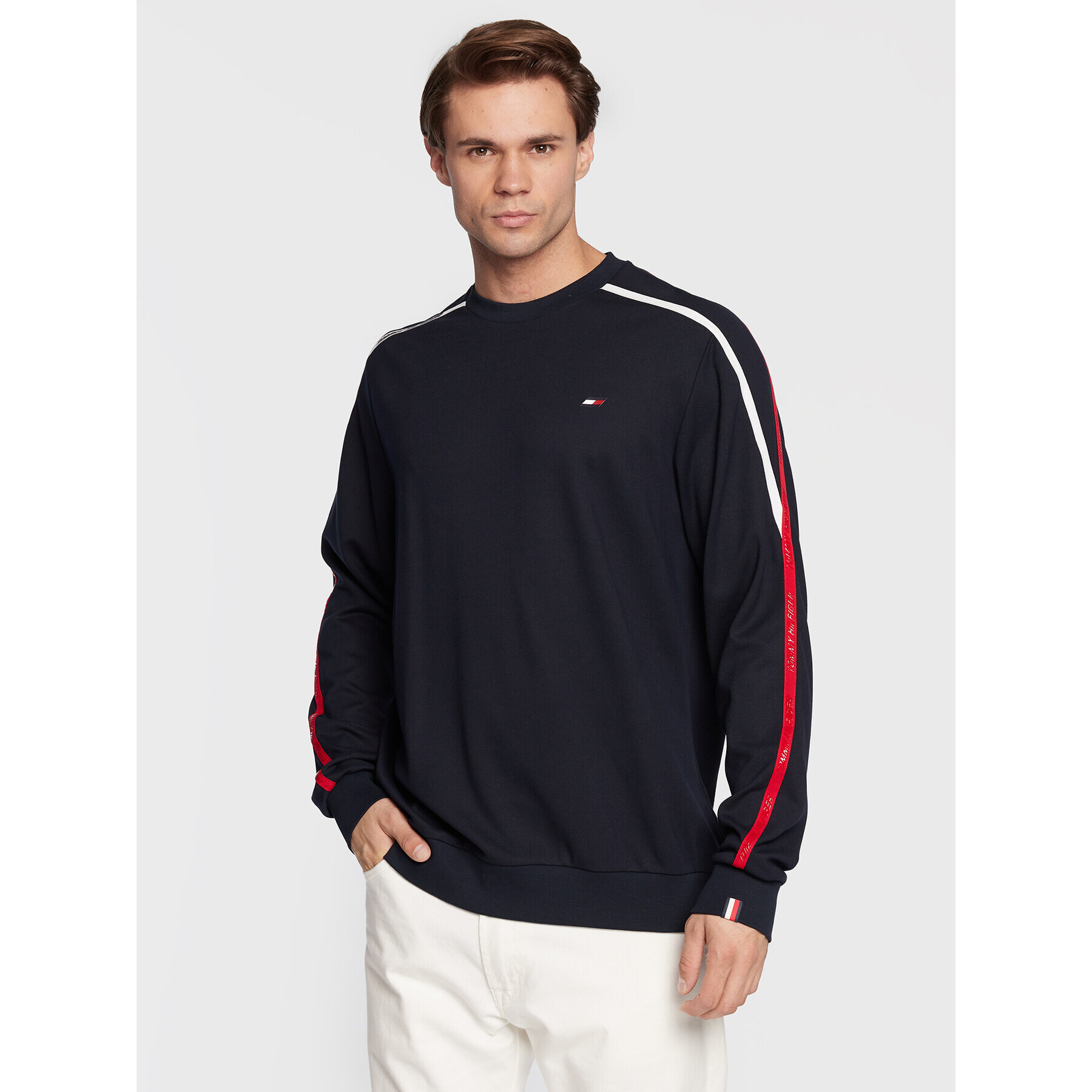 Tommy Hilfiger Mikina Trim MW0MW27552 Tmavomodrá Relaxed Fit - Pepit.cz