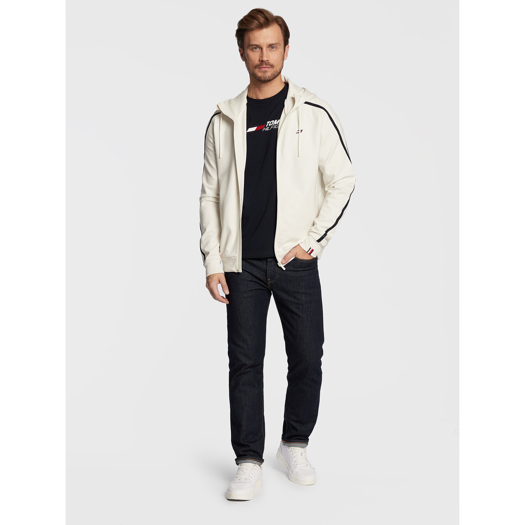 Tommy Hilfiger Mikina Trim MW0MW27553 Béžová Regular Fit - Pepit.cz