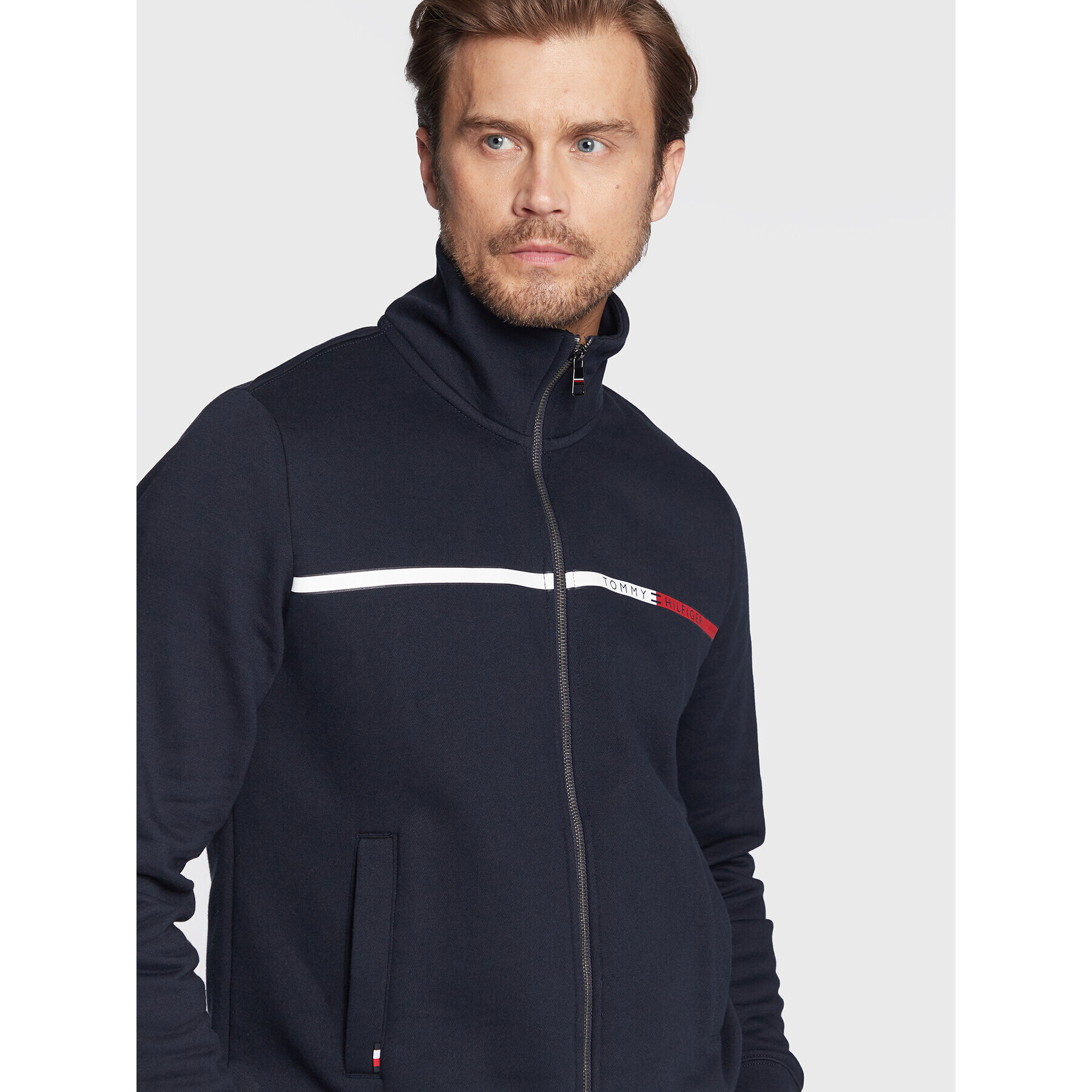 Tommy Hilfiger Mikina Two Tone MW0MW28759 Tmavomodrá Regular Fit - Pepit.cz