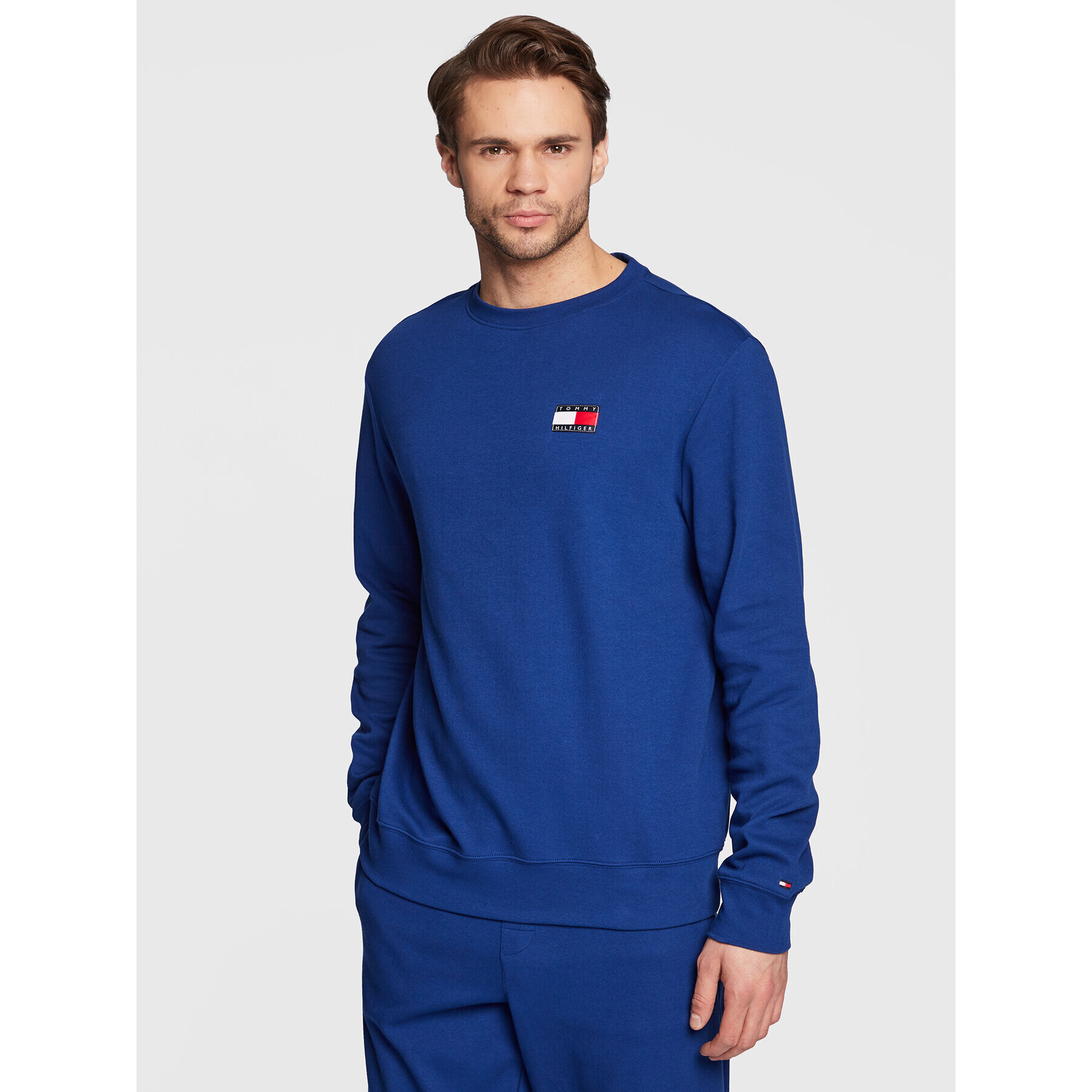 Tommy Hilfiger Mikina UM0UM02626 Modrá Loose Fit - Pepit.cz