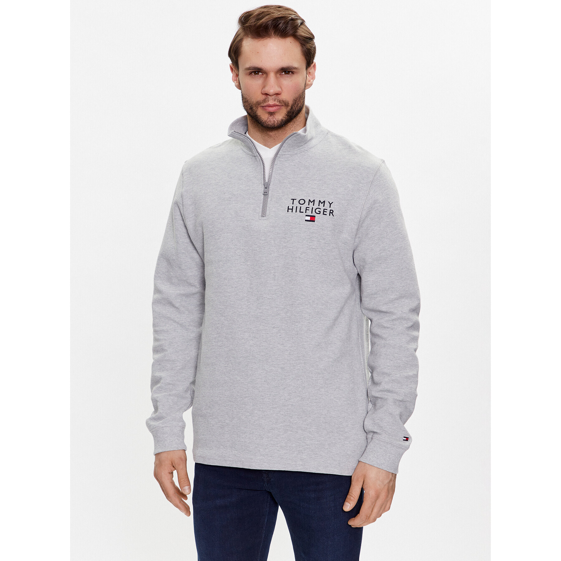 Tommy Hilfiger Mikina UM0UM02794 Šedá Regular Fit - Pepit.cz