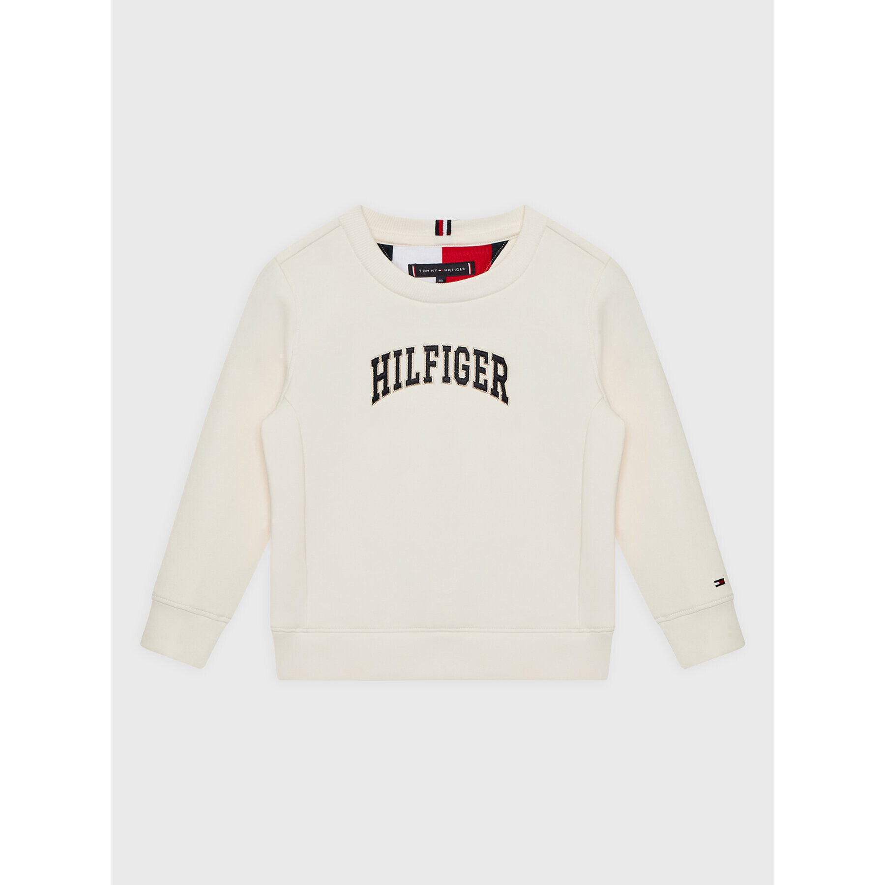 Tommy Hilfiger Mikina Varsity KB0KB07661 Écru Regular Fit - Pepit.cz