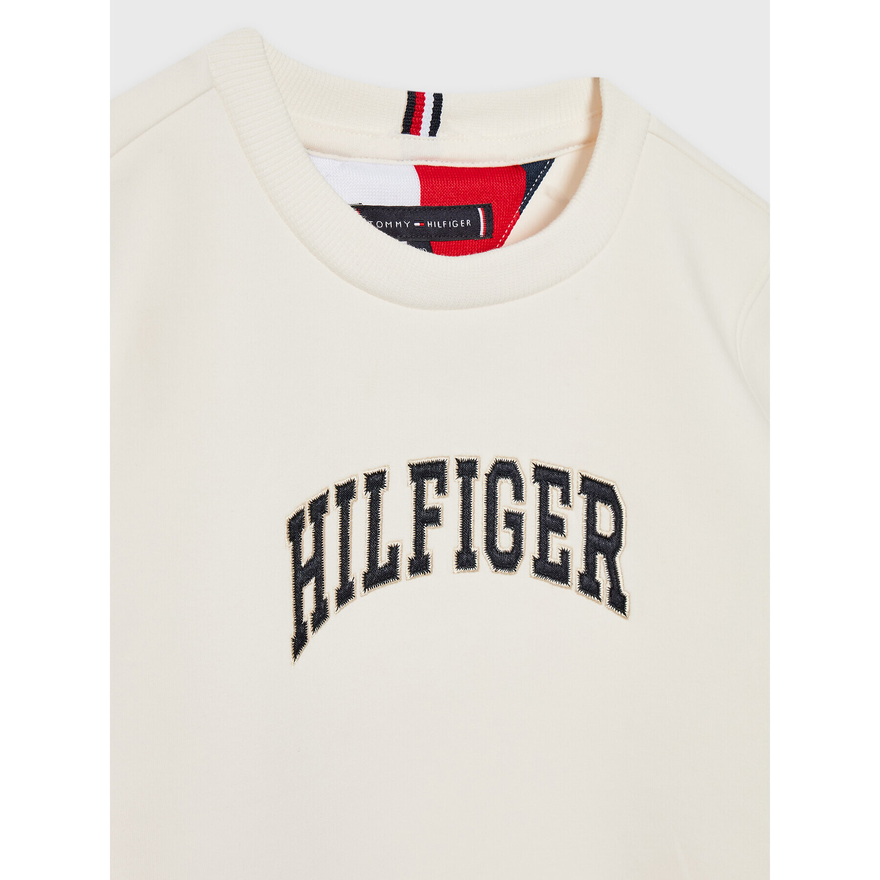 Tommy Hilfiger Mikina Varsity KB0KB07661 Écru Regular Fit - Pepit.cz