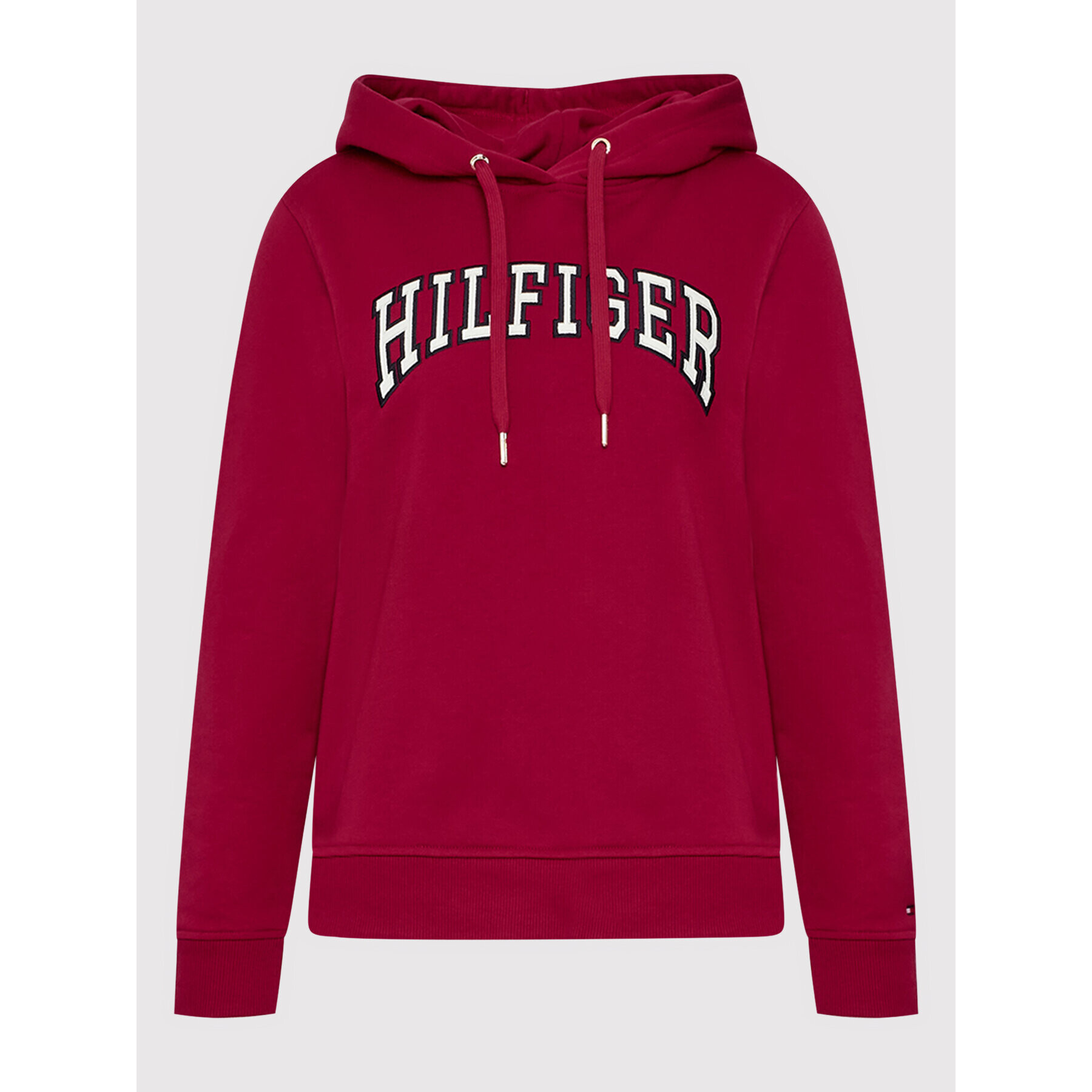 Tommy Hilfiger Mikina Varsity WW0WW37316 Bordó Regular Fit - Pepit.cz